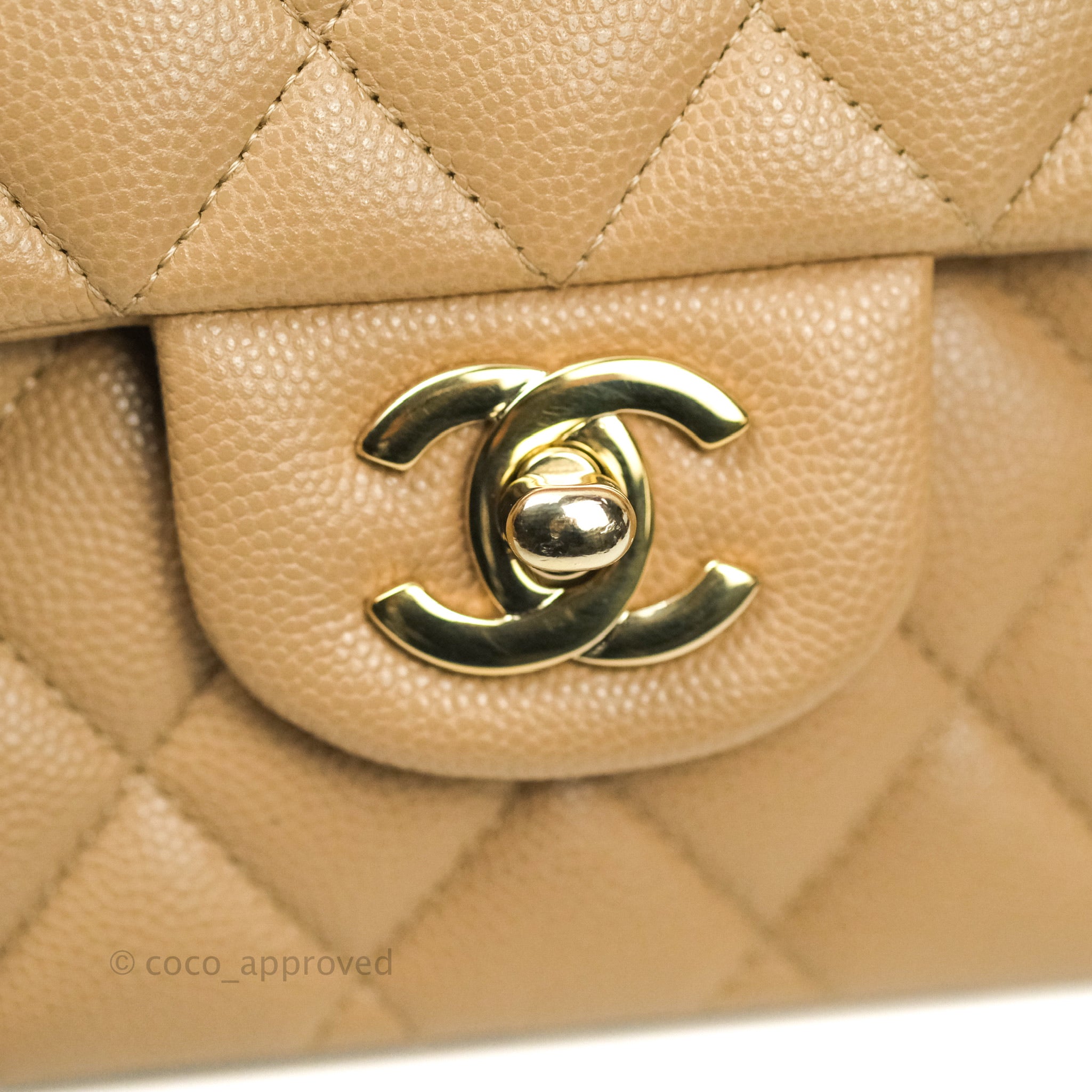 Chanel Classic Medium Double Flap Bag in Dark Beige Caviar Leather with Gold Hardware | Luxury Designer Handbag for Women | Perfect for Work, Evening Events & Special Occasions