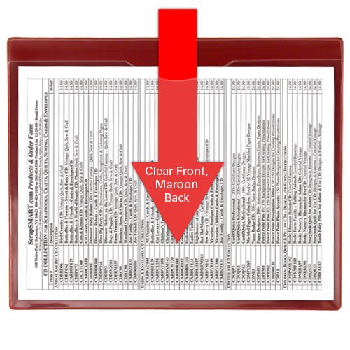 StoreSMART Heavy Duty File Jackets - 10-Pack Maroon Plastic Back & Clear Front - Letter Size Document Protectors for Office, School, or Home Organization (FJ85PQM-10)