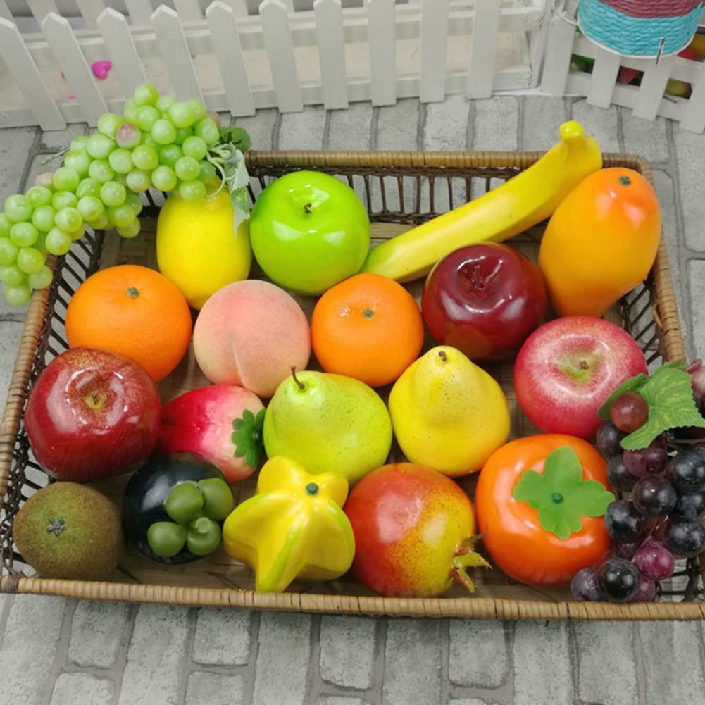 Kasituny 12PCS Realistic Fake Fruit Set - Artificial Plastic Fruits for Home Decor, Table Centerpiece, and Party Decoration (Choose from 31 Lifelike Fruit Varieties)