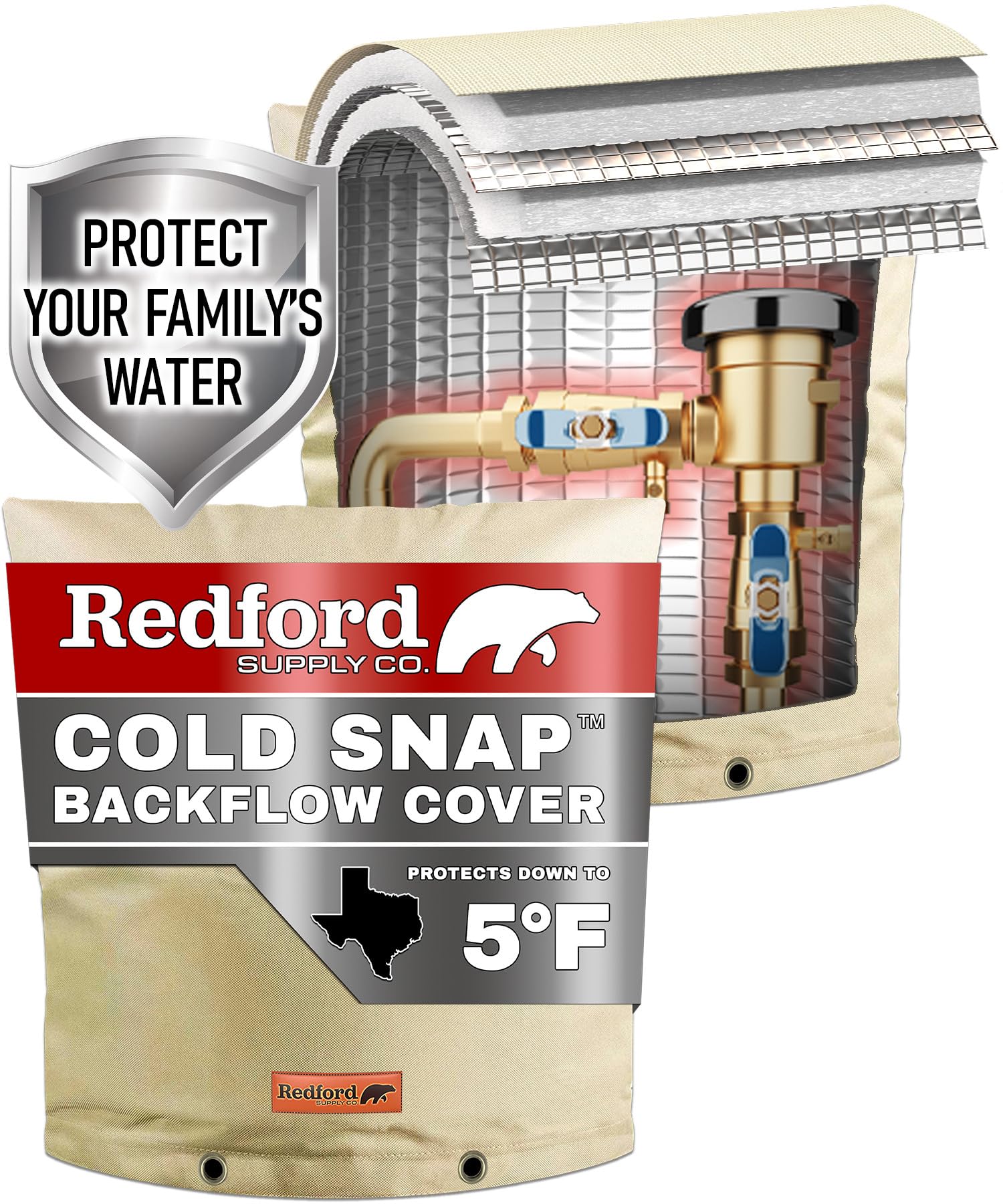 Redford Supply Co. Cold Snap (5°F) Backflow Preventer Insulation Cover - 36
