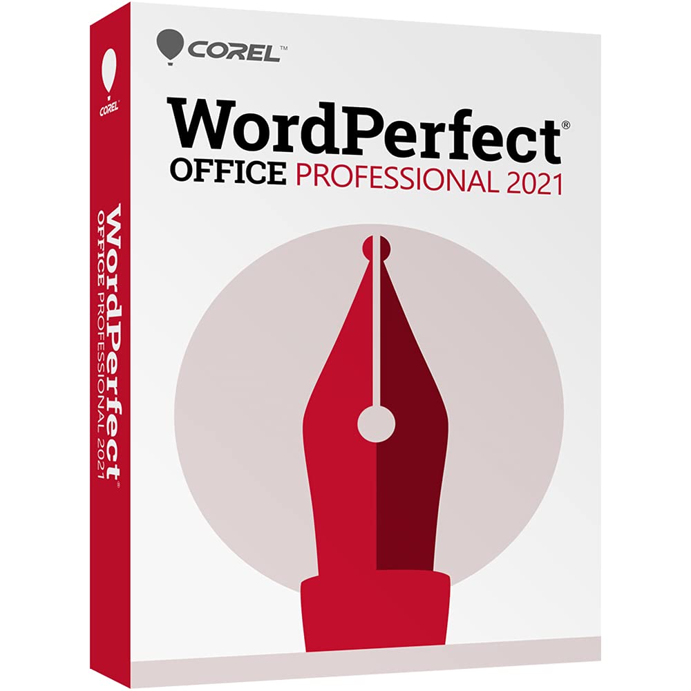 Corel WordPerfect Office Professional 2021 - Complete Office Suite with Word Processor, Spreadsheets, Presentations & Database Software [PC Disc] - Perfect for Business, Education & Home Office Productivity