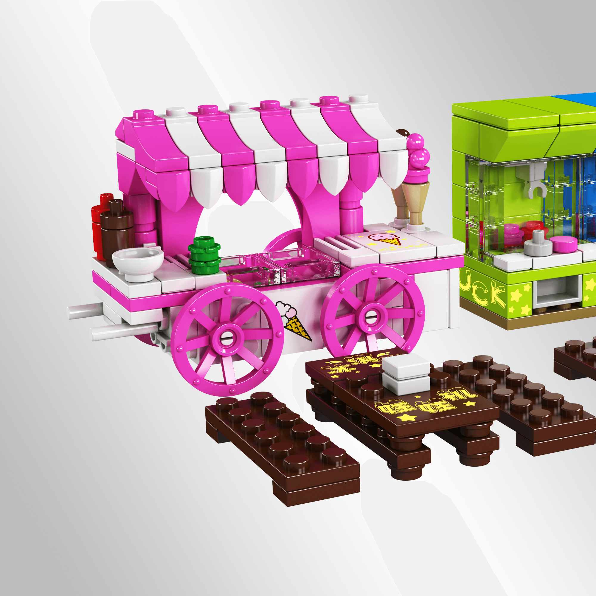 Mould King 24033 Ice Cream Truck & Claw Machine Building Blocks Set | 269 PCS STEM Toy for Kids, Creative DIY Construction Kit - Perfect for Birthday Gifts, Educational Play & Family Bonding Activities