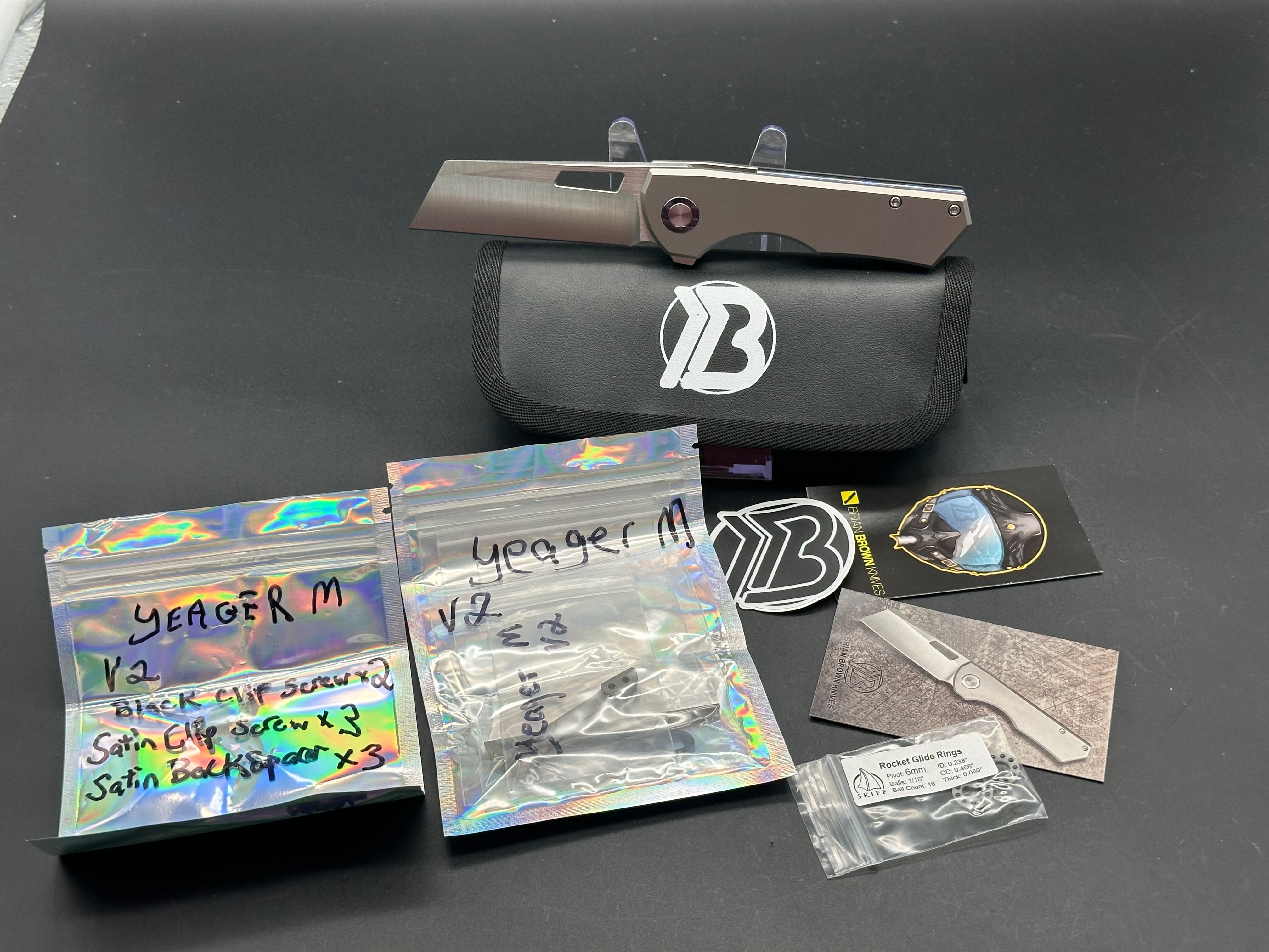 Brian Brown Yeager V2 Zircuti Folding Knife with Titanium Clip & Backspacer - EDC Pocket Knife for Outdoor, Camping, and Everyday Carry
