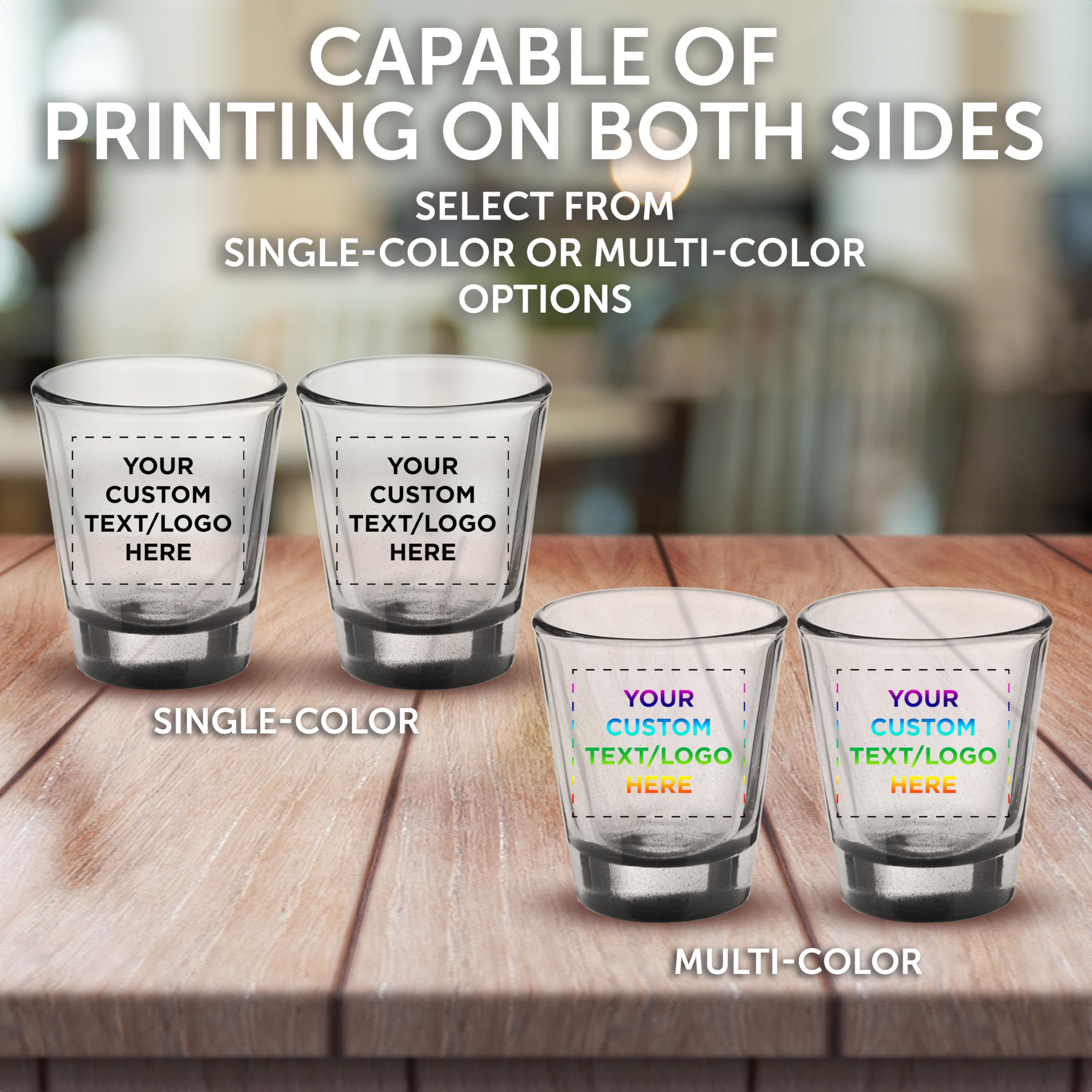 Custom Shot Glasses 1.75 oz (50-Pack) - Personalized Bulk Barware for Weddings, Bachelorette Parties & Events - Black Color Bottom - Perfect for Cocktail Hours, Bridal Showers & Themed Celebrations