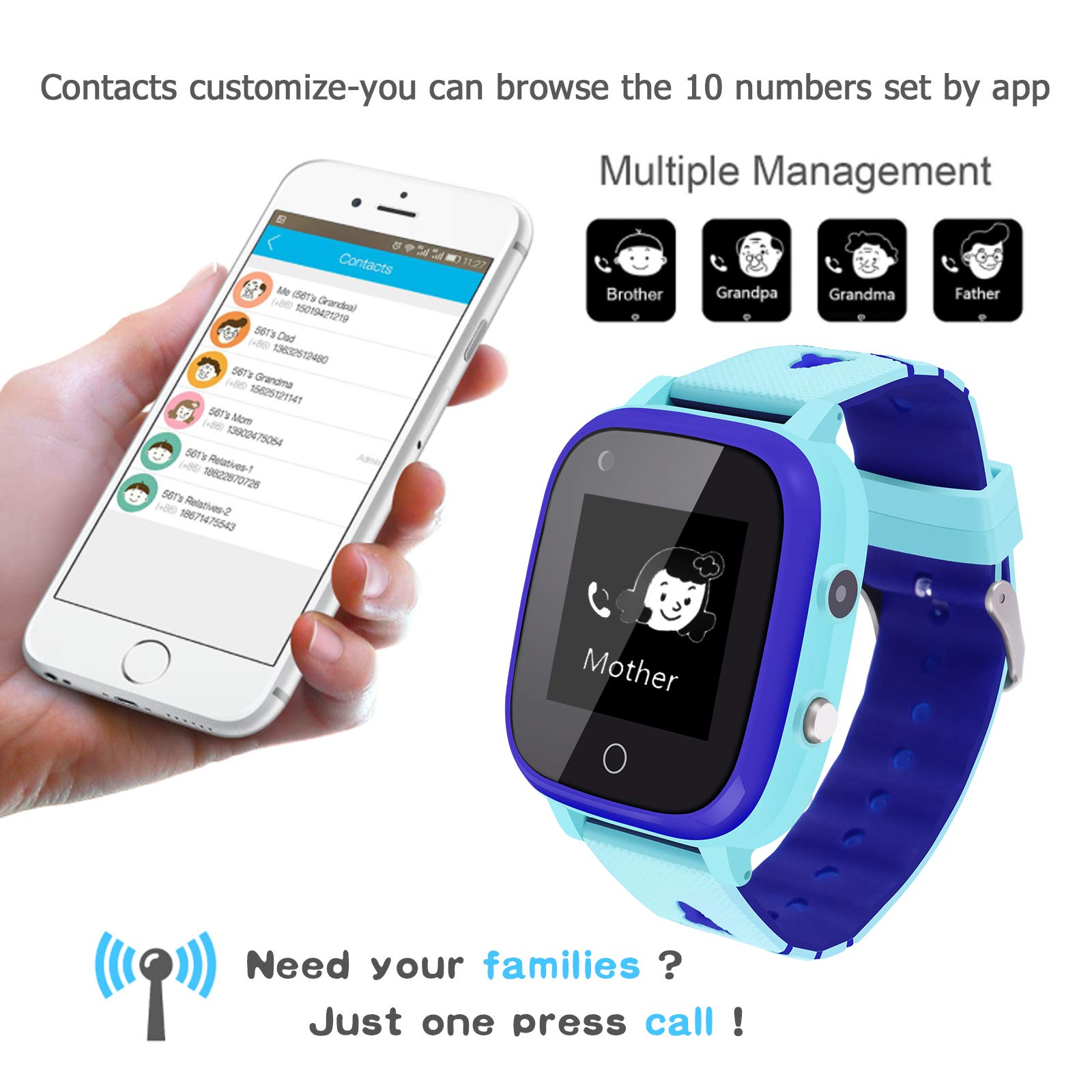 4G Smart Watch for Kids - IP67 Waterproof GPS Tracker with SOS, Two-Way Calling, 1.3