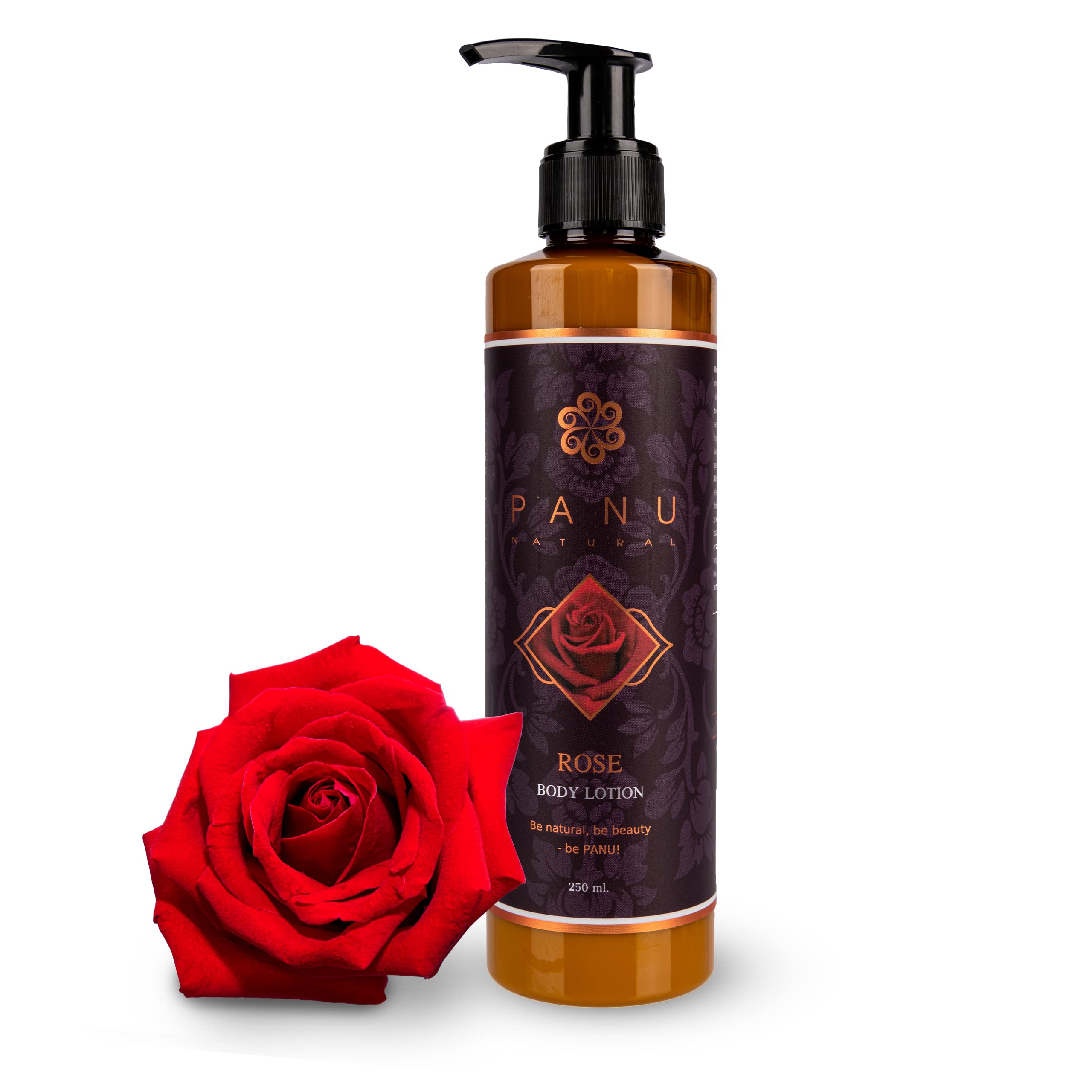 Panu Natural Rose Body Lotion for Very Dry Skin - Deep Moisturizing Vegan Body Cream from Thailand - Perfect for Daily Hydration & Sensitive Skin Care