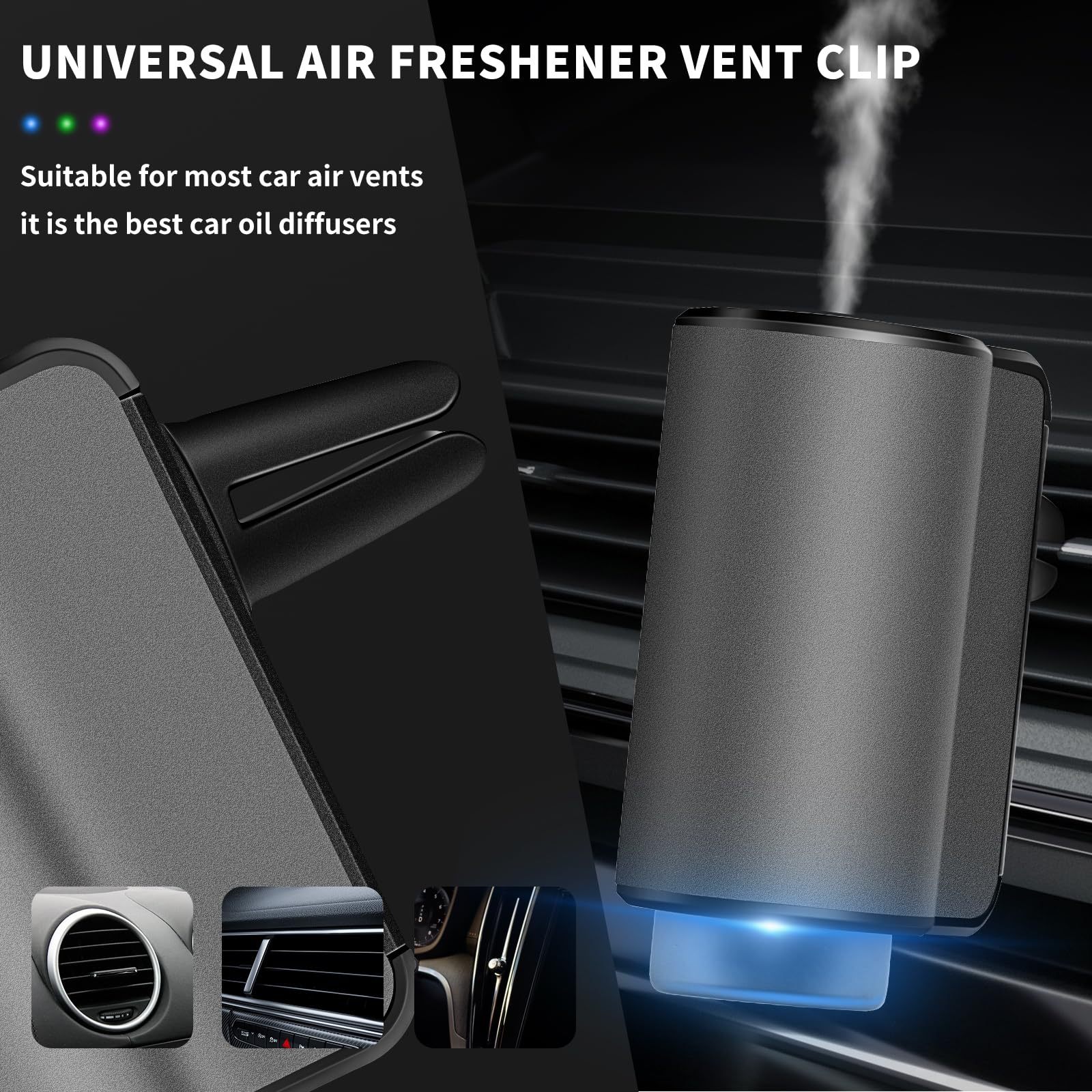 Smart Automatic Car Air Freshener with 3 Perfume Bottles - Rechargeable & 3-Level Adjustable Diffuser for Vehicles (Coco Chanel Scent) | Eliminate Odors & Freshen Your Car Interior | Perfect for Commuting, Road Trips & Rideshare Drivers