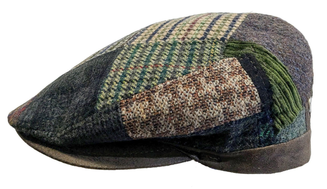 Stylish M Flechet Wool Blend Patchwork Brown Flat Cap for Men - Perfect for Casual Outfits, Outdoor Adventures & Vintage Fashion