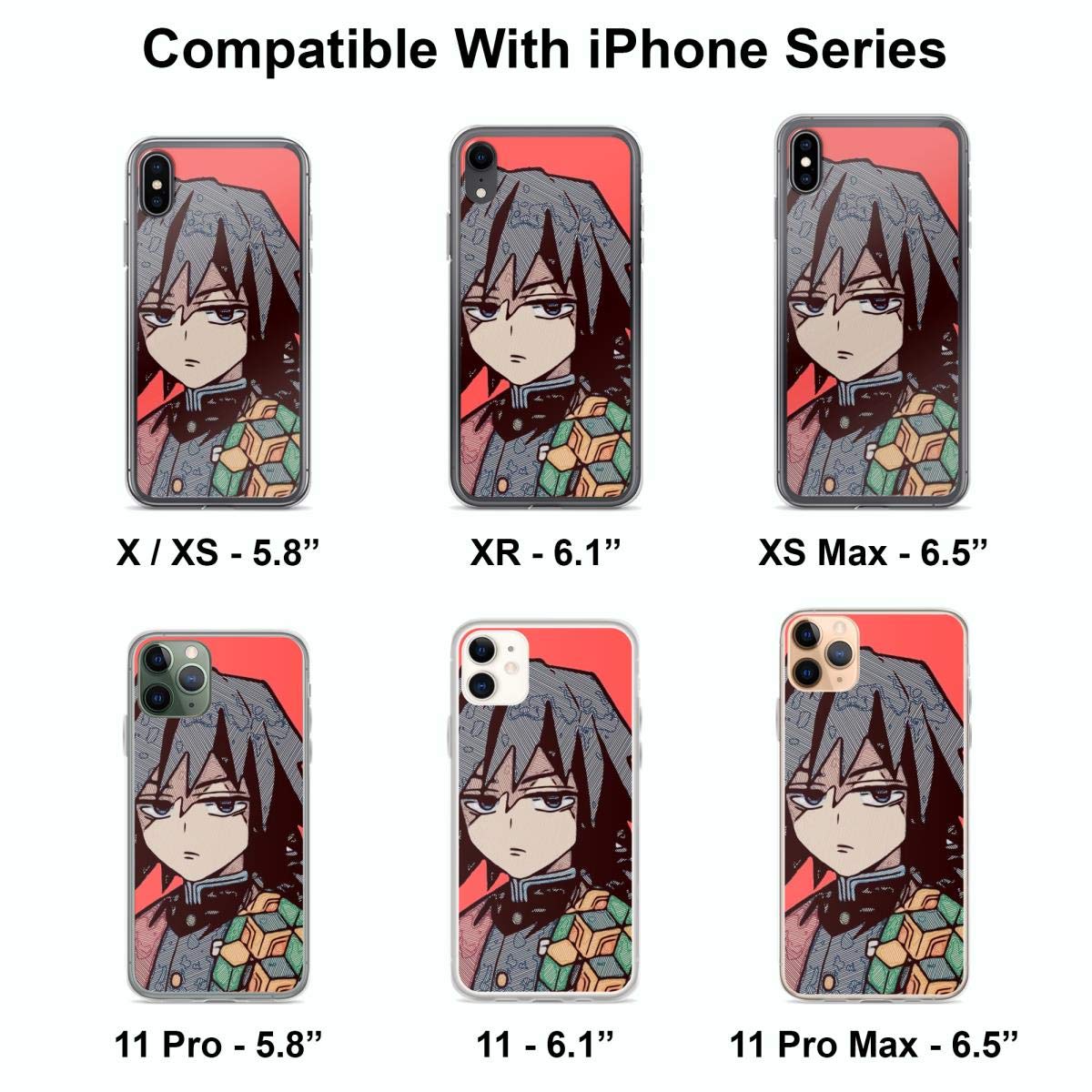 Giyu Tomioka Demon Slayer Anime Clear Phone Case for iPhone 15 14 13 12 11 Pro Max Mini X Xs XR 8 7 6 6s Plus - Slim Protective Cover for Fans | Perfect for Cosplay, Conventions & Anime Lovers