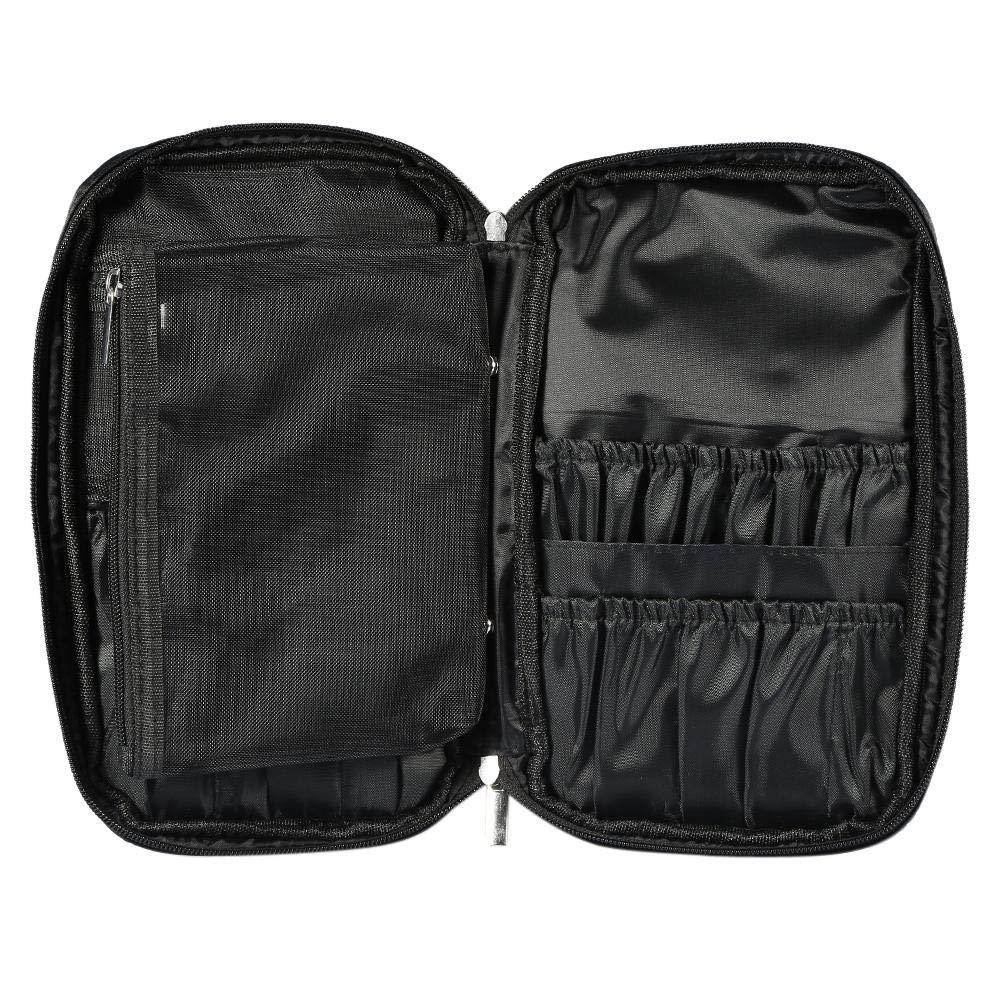 Waterproof Cosmetic Makeup Brush Bag - Travel Toiletry Organizer with Zipper, Black Storage Case for Brushes & Beauty Tools | Perfect for Travel, Gym, and Daily Use