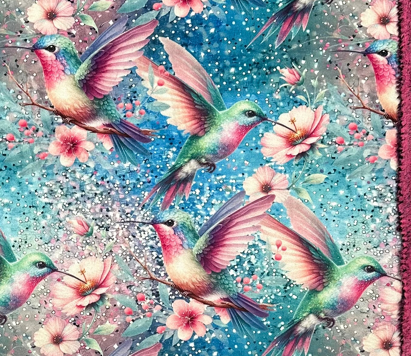 Hummingbirds on Azalea Luxe Large 54x79 Minky Blanket - Ultra Soft Throw for Bed, Couch & Nursery - Perfect Gift for Women & Home Decor