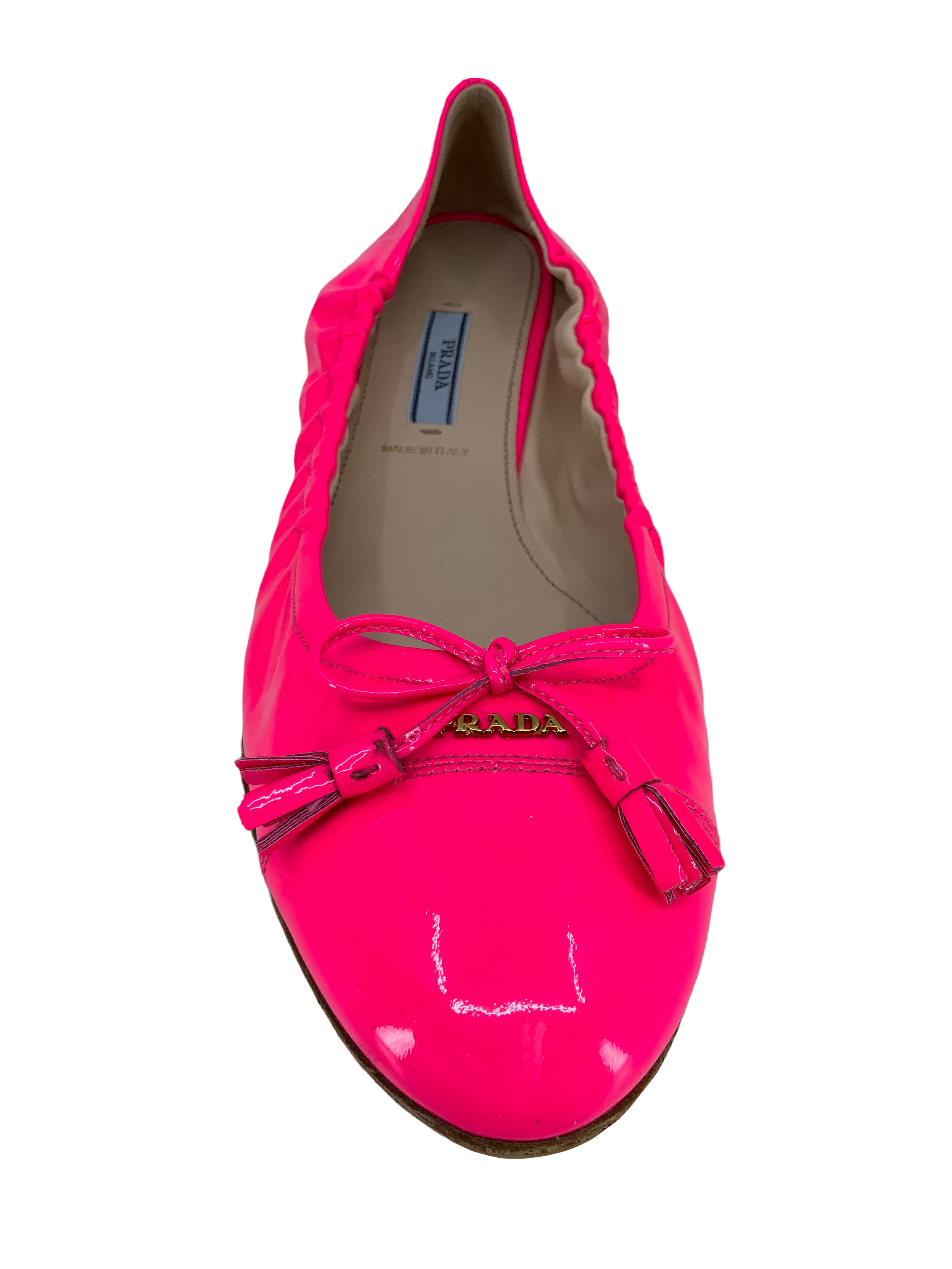 PRADA Patent Leather Classic Cap Toe Ballet Flats Women's Size 11 | Comfortable & Stylish Shoes for Work, Party & Daily Wear