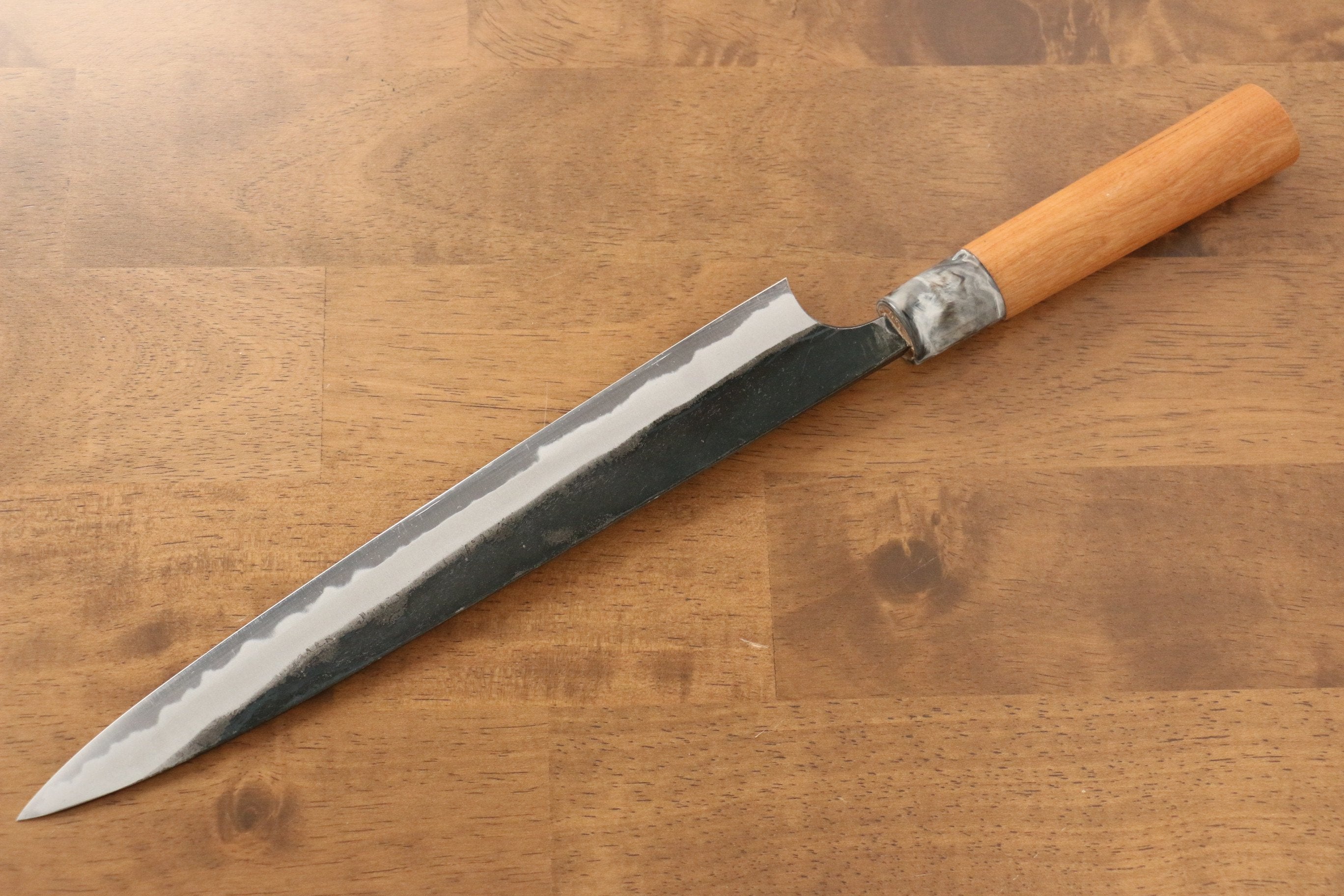 Masakage Mizu Blue Steel No.2 Sujihiki Knife 270mm - Japanese Chef Knife with Black Finish & American Cherry Wood Handle - Perfect for Slicing Meat, Sushi, and Precision Cutting