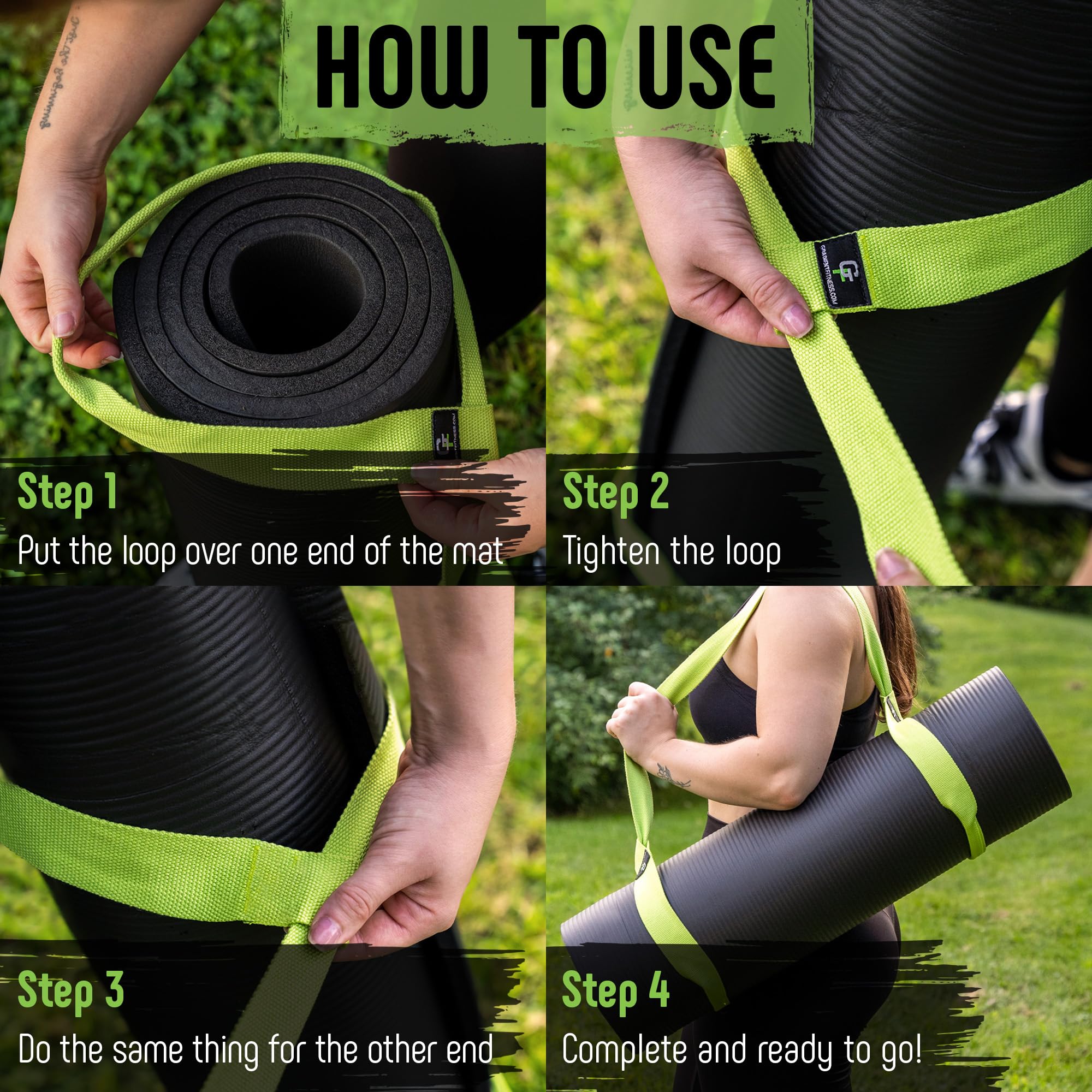 Gradient Fitness Premium Yoga Mat Strap - Non-Slip Yoga Mat Carrier & Holder for Travel, Gym, Studio - Durable Yoga Accessories for Easy Transport (Mat Not Included) - Perfect for Yoga Classes, Outdoor Sessions & Fitness Training