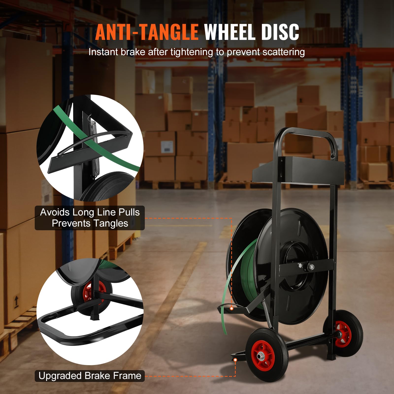 VEVOR Heavy Duty Strapping Cart for PET/PP/Fiber Strapping Coils - 8