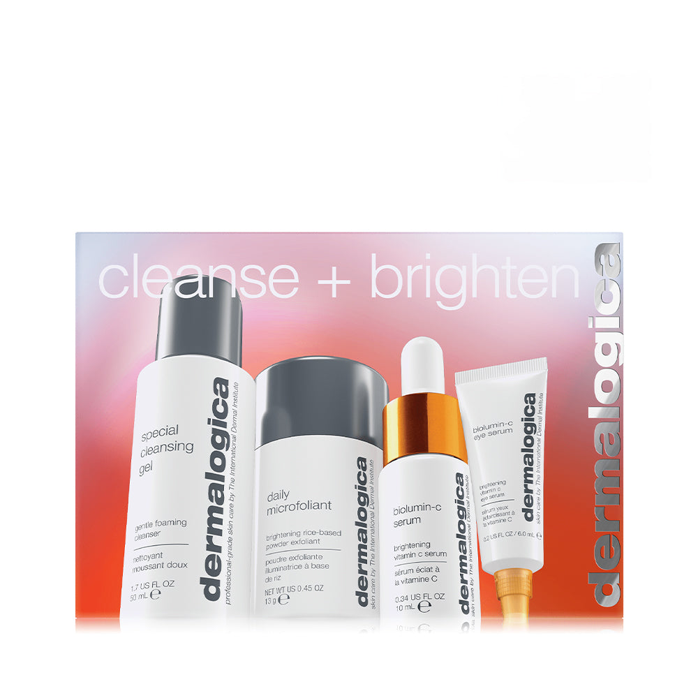 Cleanse + Brighten Skincare Set - Gentle Facial Cleanser & Brightening Serum for Glowing Skin | Perfect for Daily Skincare Routine & Nighttime Regimen