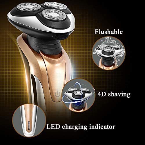 **4-in-1 Electric Razor for Men - USB Rechargeable & Waterproof Multifunctional Shaver Kit with Nose Hair Trimmer - Perfect for Travel, Gym & Daily Grooming**