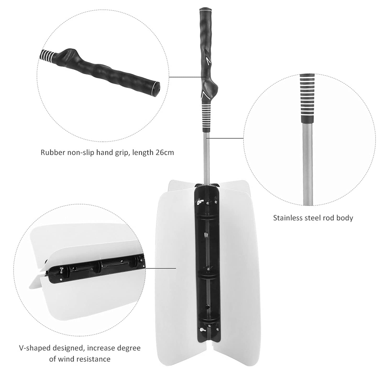 Golf Swing Trainer with Weighted Resistance & Non-Slip Grip - Power Golf Training Aid for Improved Swing Mechanics | Perfect for Driving Range Practice & Backyard Drills