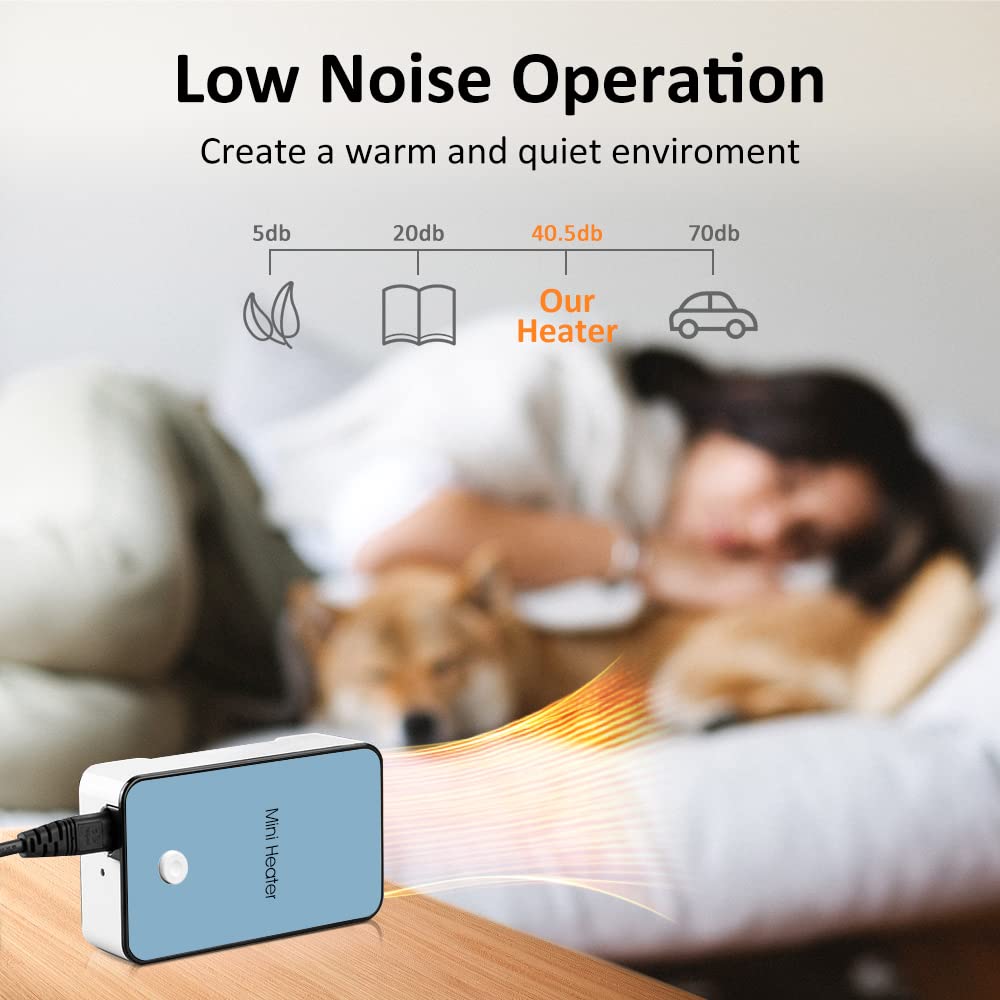 YUHICIDI Portable Space Heater - Mini Electric Fan Heater with Safety & Energy-Saving Features - Fast Heating for Home, Office & Desktop Use - Perfect for Winter & Small Rooms (Blue)