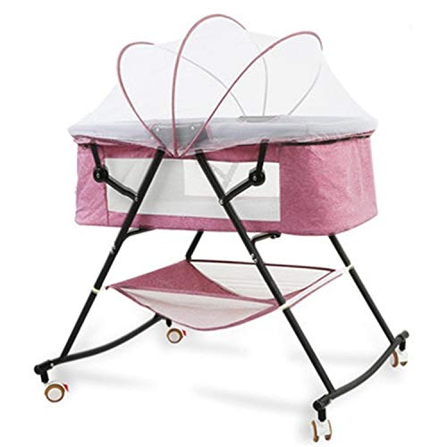 Breathable Portable Foldable Baby Bed - Multifunctional Toddler Cot, Infant Bassinet & Newborn Crib | Lightweight Travel Cradle for Home, Nursery & Outdoor Use (Purple)