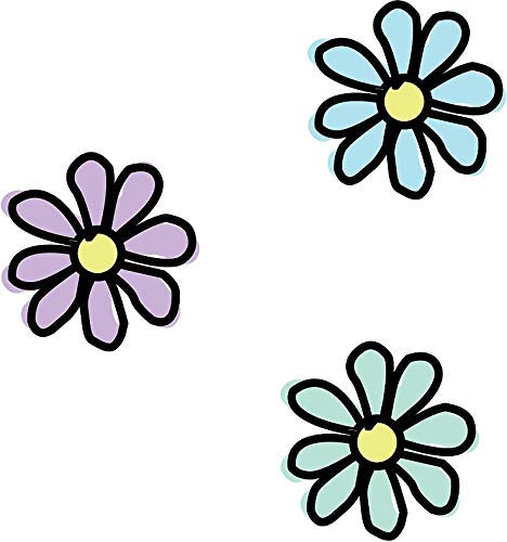3 Pack Blue Purple Aqua Magnetic Flower Decals - Strong Vinyl Car & Refrigerator Magnets (5 Inch) - Perfect for Home, Office, and Dorm Decor