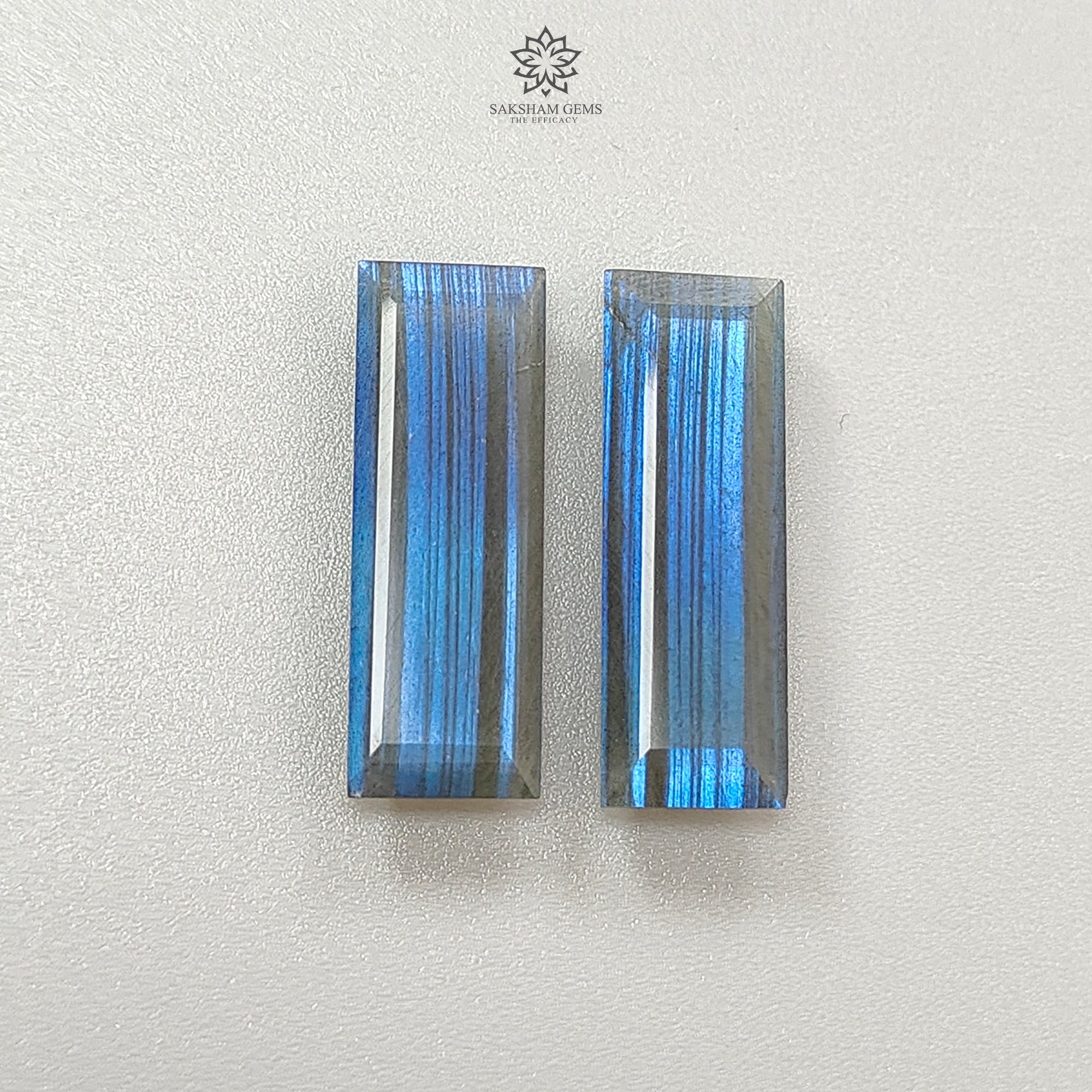 Natural Blue Labradorite Gemstone Pear & Baguette Cut - Untreated Faceted Jewelry Stones for Rings, Pendants & Earrings | Healing Crystal for Meditation & Energy Work