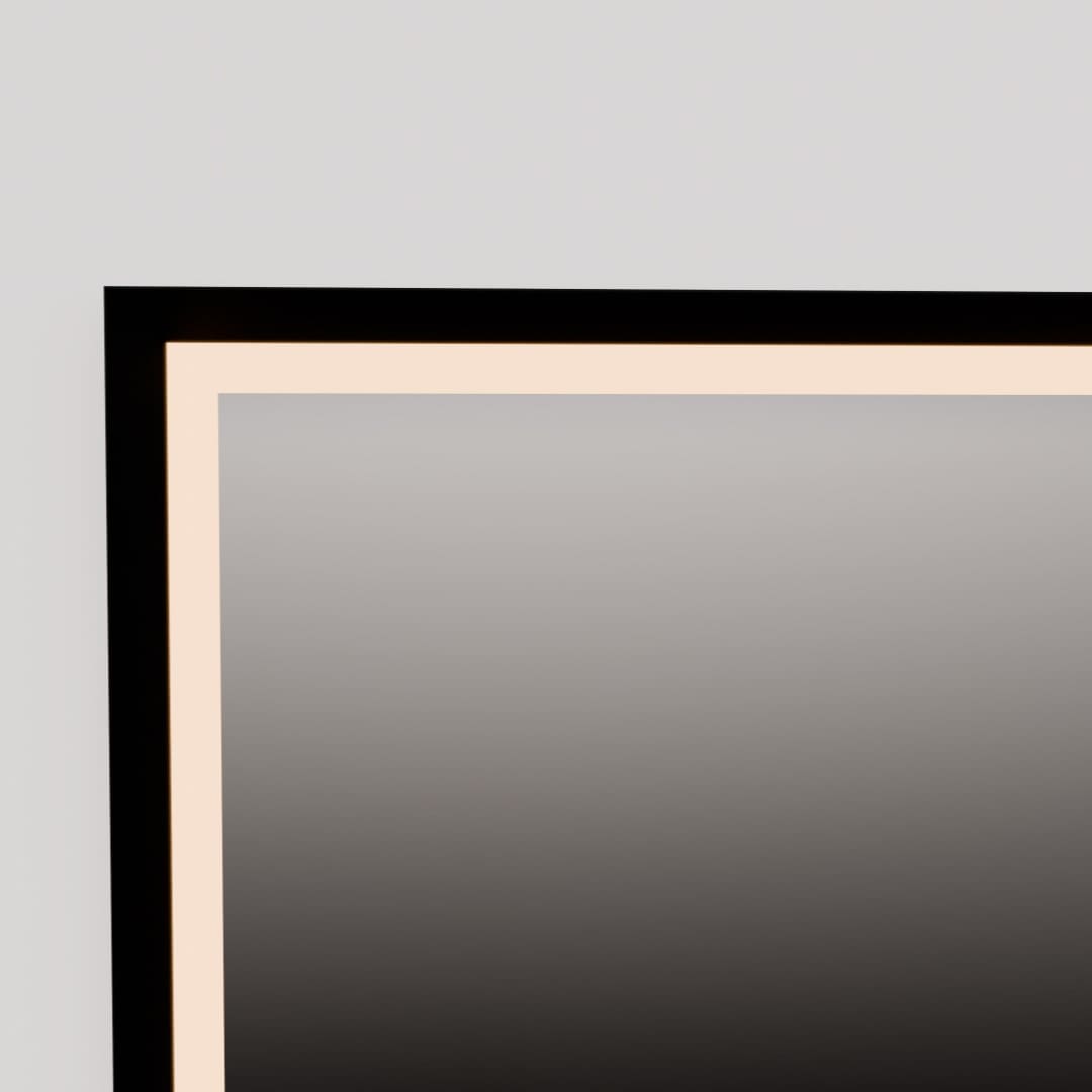 Oxygen Dusk 3 0802 15 Lighted LED Mirror 24x36 Inches Black - Perfect for Bathroom Vanity, Makeup Dressing Room & Home Decor