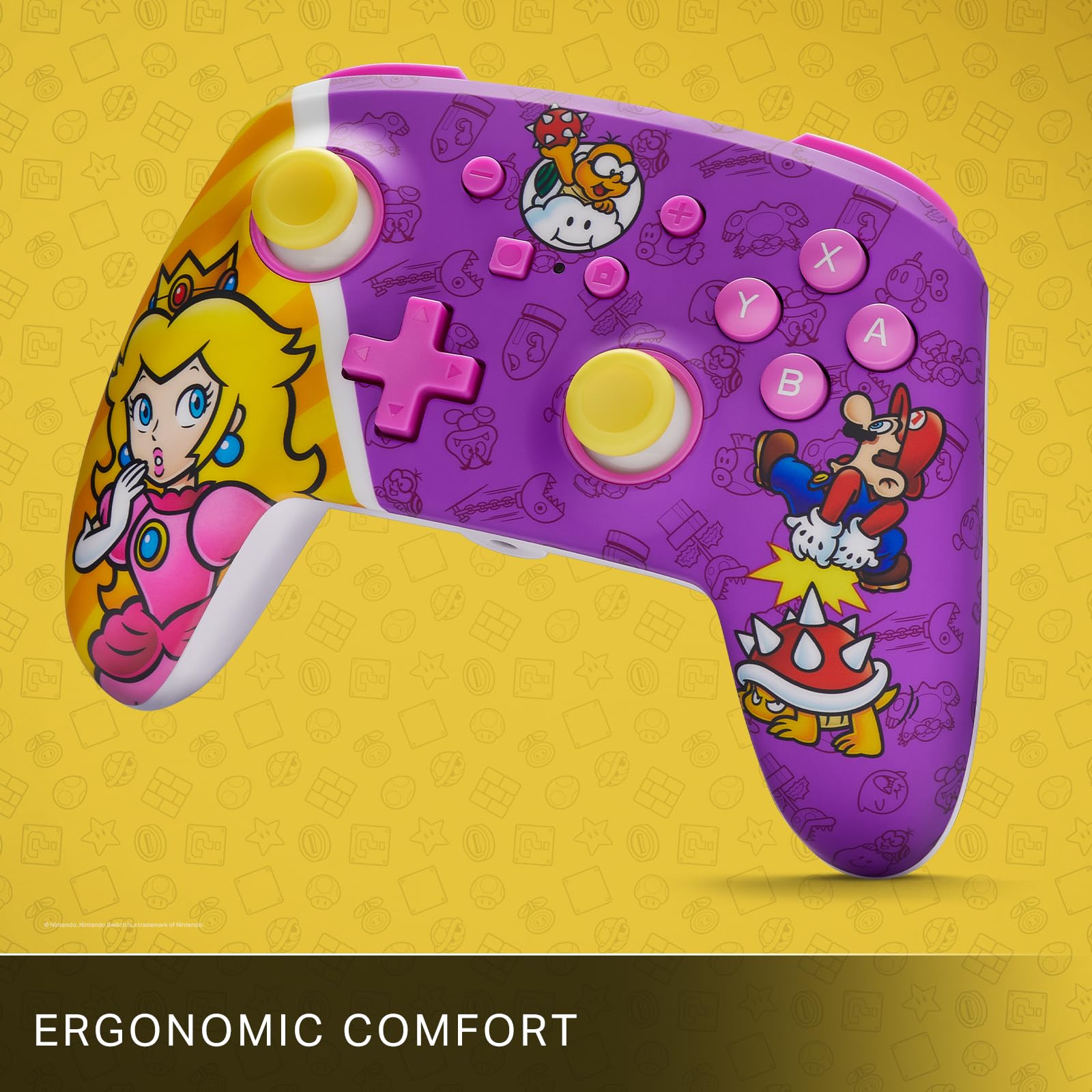 PowerA Wired Controller for Nintendo Switch - Princess Peach Battle Edition | Enhanced Gaming Experience for Switch & Switch OLED | Perfect for Multiplayer & Competitive Play