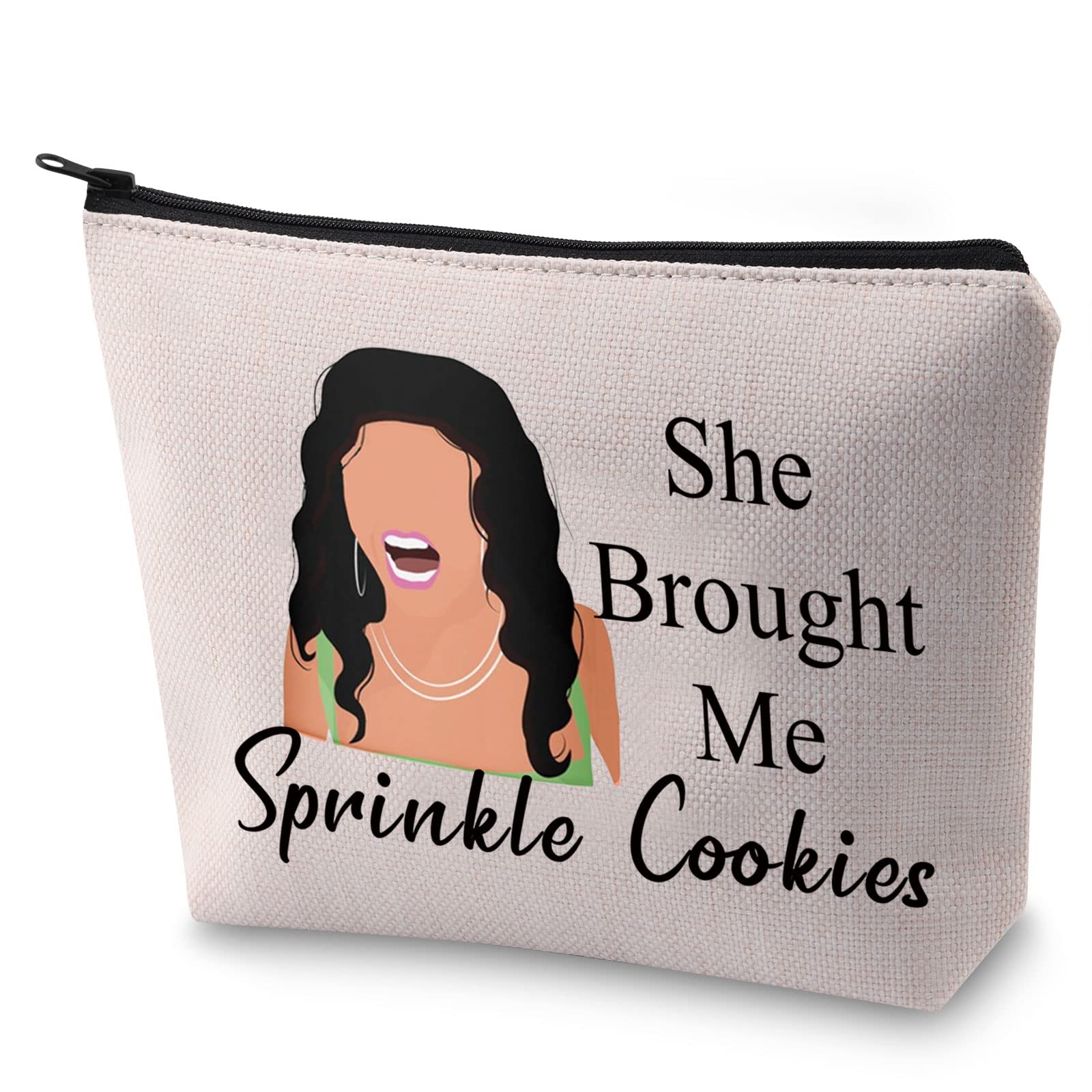 BLUPARK RHONJ TV Show Inspired Makeup Bag - Real Housewives Gift for Fans (Sprinkle Cookies Design) - Perfect Cosmetic Organizer for Travel, Home & Office Use