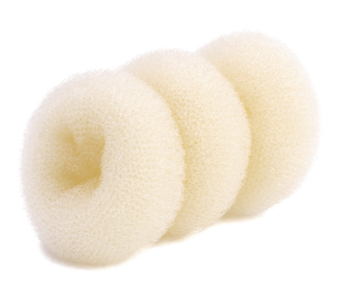 AJOY 3-Piece Mini Hair Bun Maker Set for Kids - Blonde Small Donut Bun Maker for Thin Hair (2-2.6 Inch) - Perfect for Toddler Girls, Ballet, Dance & Ballerina Hairstyles - Easy DIY Hair Styling for School, Recitals & Special Occasions