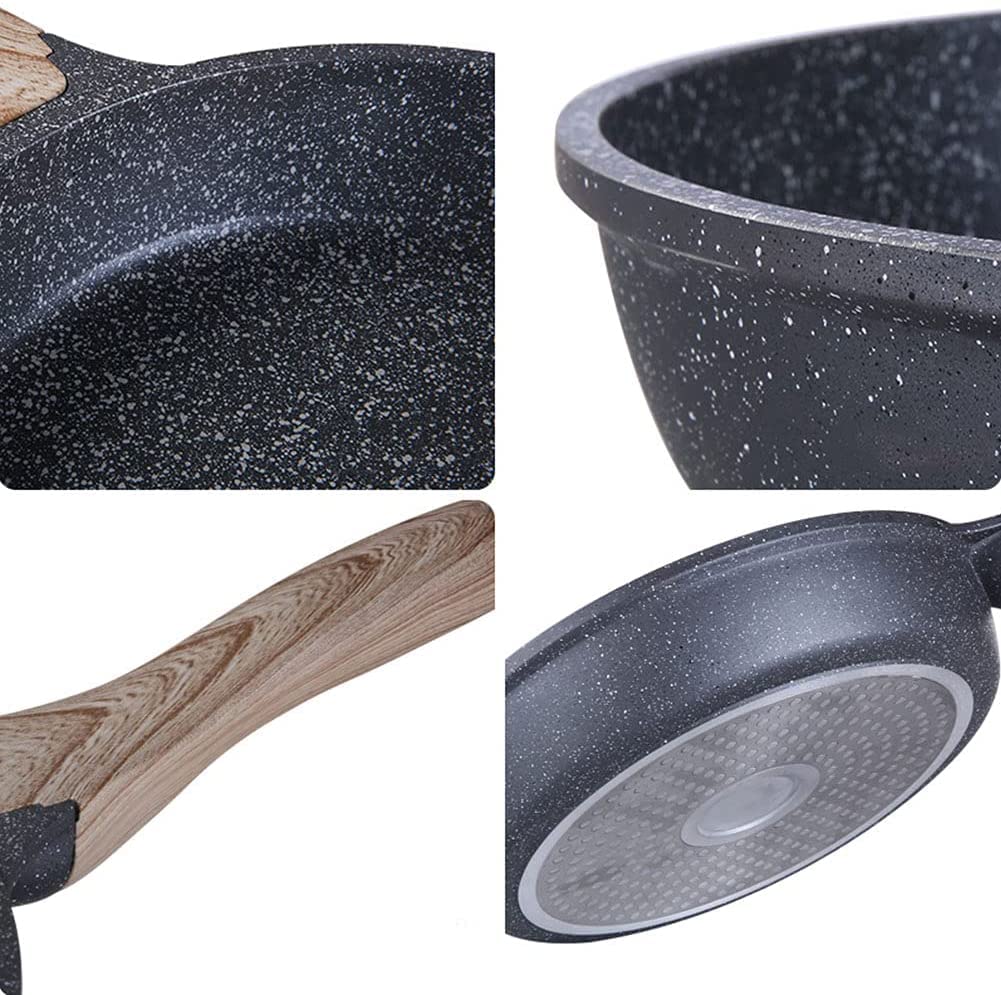 Nonstick Egg Frying Pan - KDLK Pancake Griddle for Gas & Induction Cooktops - Round Fat-Free Maifan Stone Omelette Pan - Portable Breakfast Skillet for Home & Camping Use