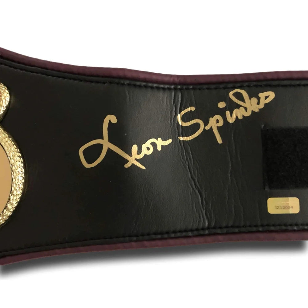 Michael & Leon Spinks Dual Signed WBA Championship Belt with COA - Authentic Boxing Memorabilia - Perfect for Collectors, Fans, and Sports Decor
