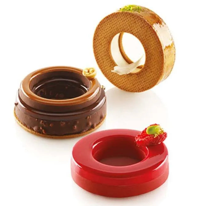 6-Pack White Non-Stick Silicone Rings (2.56 Inch) - Multi-Shape Baking Molds for Cupcakes, Desserts & DIY Crafts