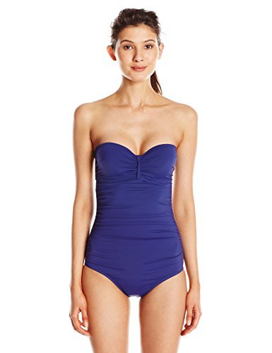 Skye Women's One Piece Swimsuit - Soft Molded Cup Bandeau Design in Ultramarine Blue, Medium Size | Perfect for Beach Vacations, Pool Parties & Summer Getaways