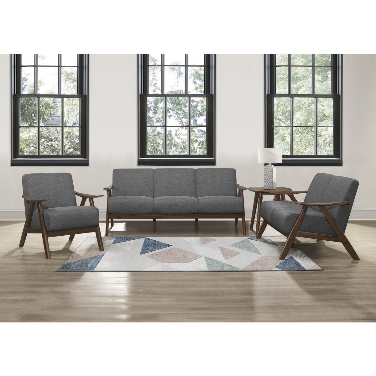 Damala Grey Fabric Sofa - Modern Comfortable Couch for Living Room, Lounge & Home Decor