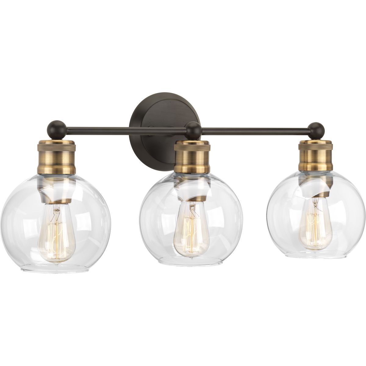 Modern Vanity Light for Bathroom - 3-Light LED Wall Sconce with Clear Glass Shades, Brushed Nickel Finish - Perfect for Makeup, Shaving & Bathroom Decor