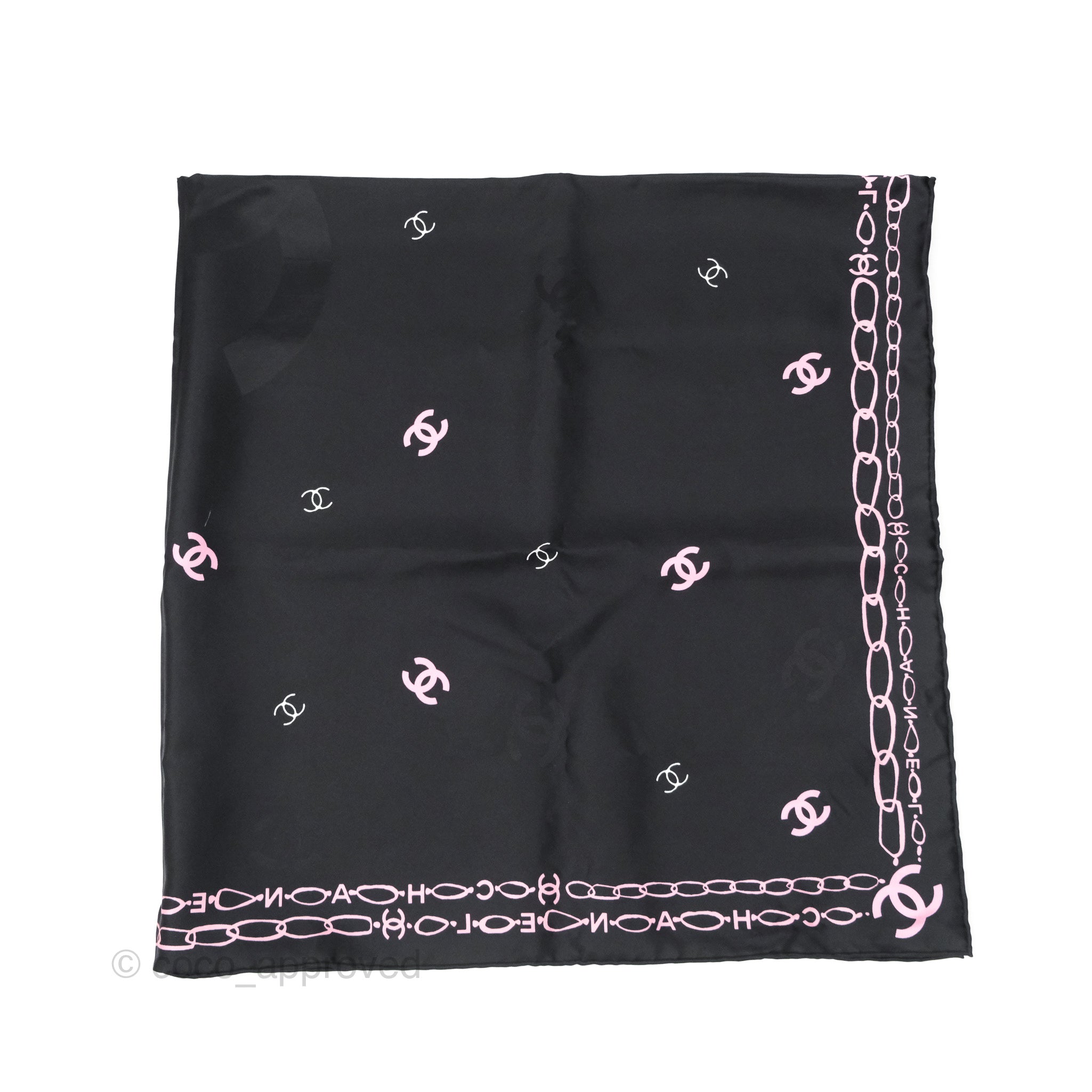 Chanel CC Logo Reversible Silk Square Scarf 90 - Luxury Fashion Accessory for Women, Perfect for Office, Parties & Special Occasions