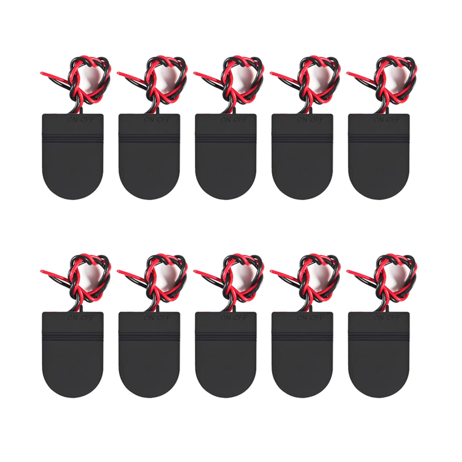 10pcs CR2032 Battery Holder with On/Off Switch - Coin Cell Battery Storage Box for DIY Electronics, Watches, and Key Fobs - Durable Plastic Container for Easy Battery Replacement