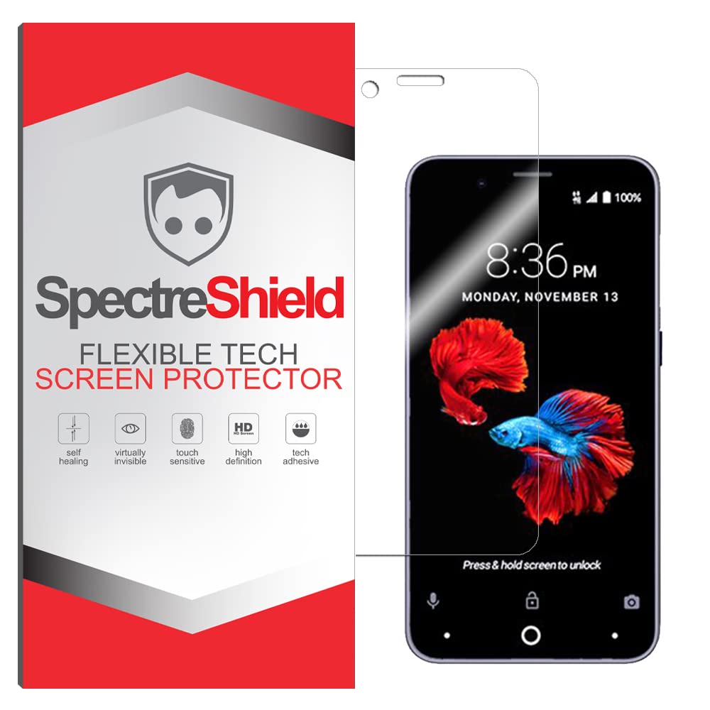 ZTE Avid 4 Screen Protector - Spectre Shield Case-Friendly Flexible TPU Film - Full Coverage Clear Protection for Everyday Use & Travel