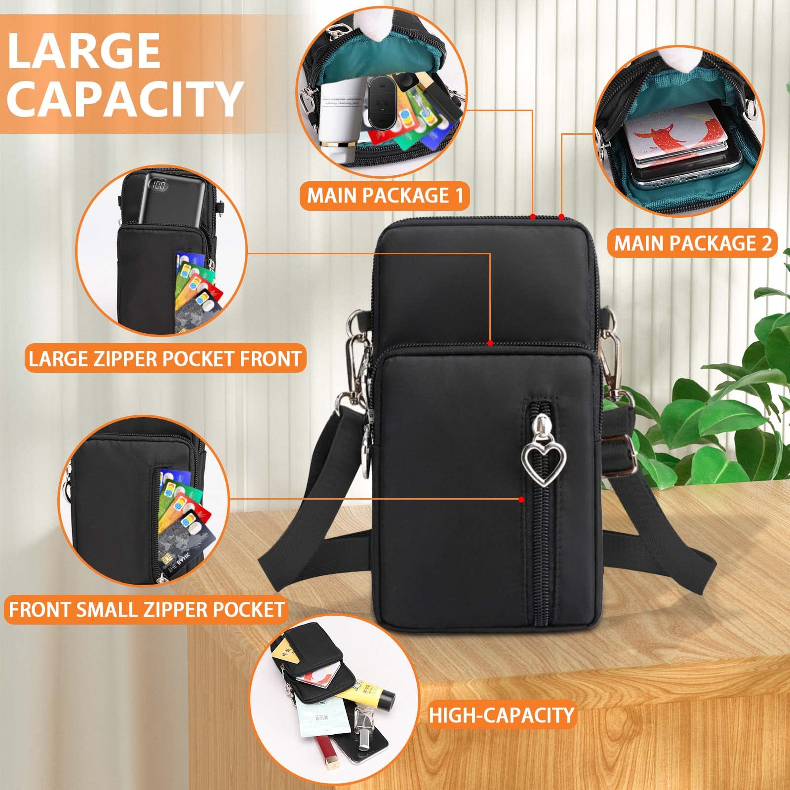 DUGEHO Women's Crossbody Bag with Large Capacity - Adjustable Shoulder Strap for Phone, Wallet & Essentials | Perfect for Travel, Shopping & Everyday Use