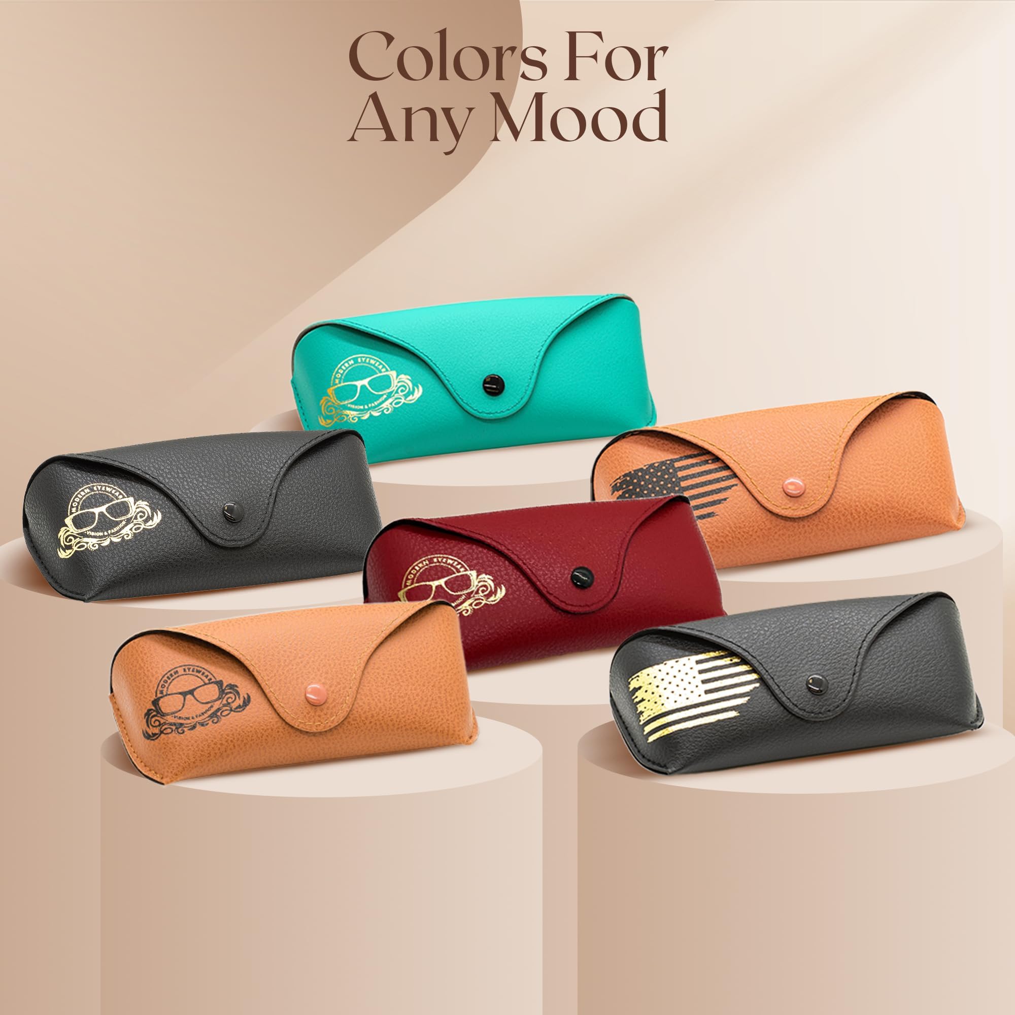 Leather Glasses Case Slim Portable Sunglasses Holder for Men & Women - Perfect for Travel, Work & Daily Use