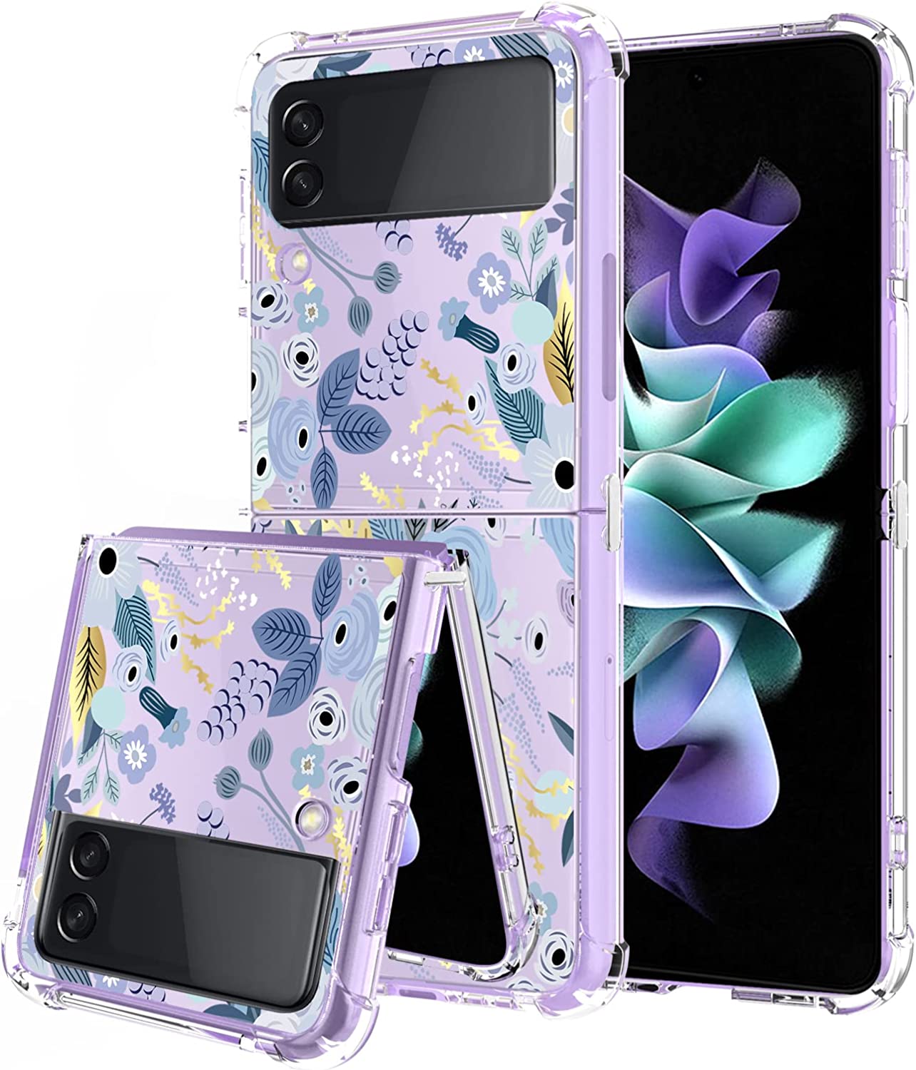 Samsung Galaxy Z Flip 4 Clear Pink Heart Design Case - Slim Protective Cover with Shock Absorption for Women | Perfect for Everyday Use, Travel & Gift Giving