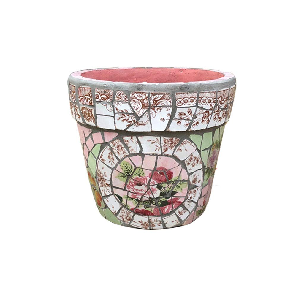 Ceramic Succulent & Cactus Planter Pot - 8.6 Inch Retro Flower Plant Pots for Office, Home & Desk Decor | Indoor Gardening, Housewarming Gift & Boho Home Decor