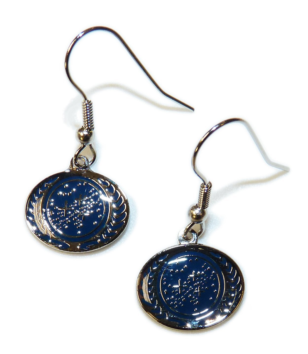 Star Trek The Next Generation United Federation of Planets French Wire Earrings – Sci-Fi Jewelry for Fans & Cosplay Accessories