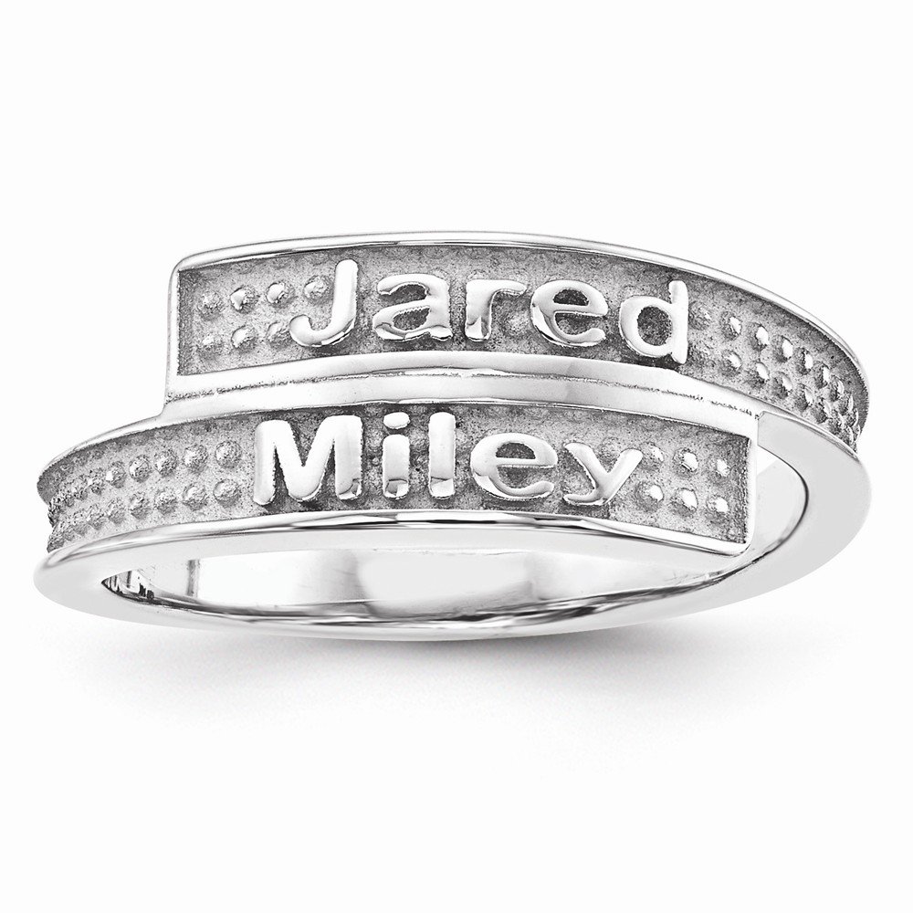 14K Solid White Gold Sandblast Polish Ring Band - Elegant Wedding, Engagement, or Anniversary Jewelry for Women
