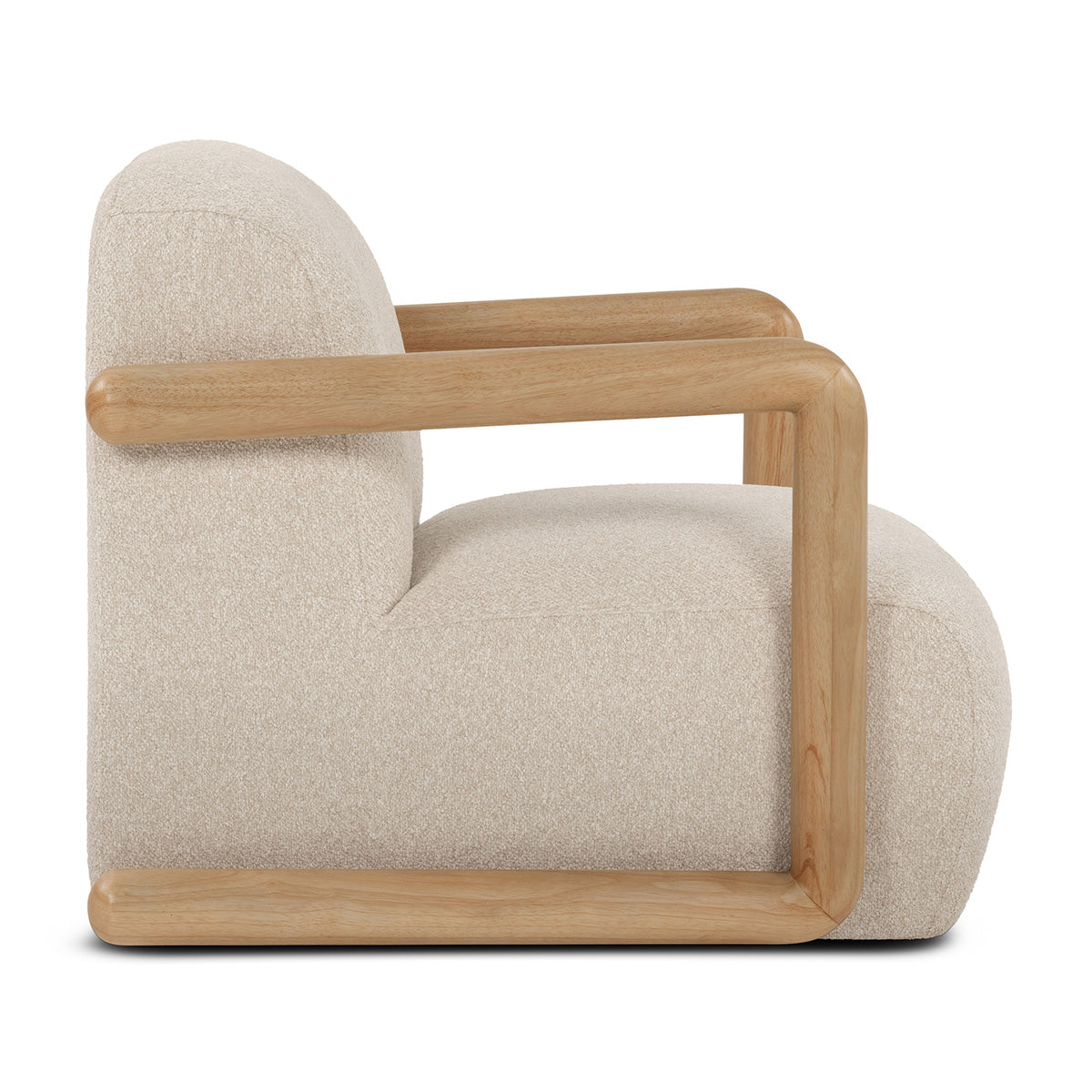 Hubert Boucle Armchair - Modern Upholstered Accent Chair for Living Room, Bedroom & Office - Soft Bouclé Fabric, Comfortable Seating for Home Decor