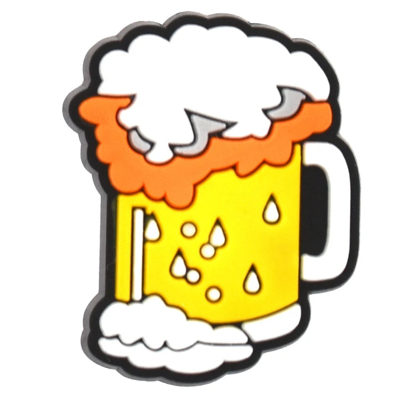 PVC Beer Shoe Charms for Crocs - 1pc Decorative Badge for Men, Women & Kids - Fun Accessory for Sandals, Shoes & Jeans - Perfect Christmas Gift for Beer Lovers