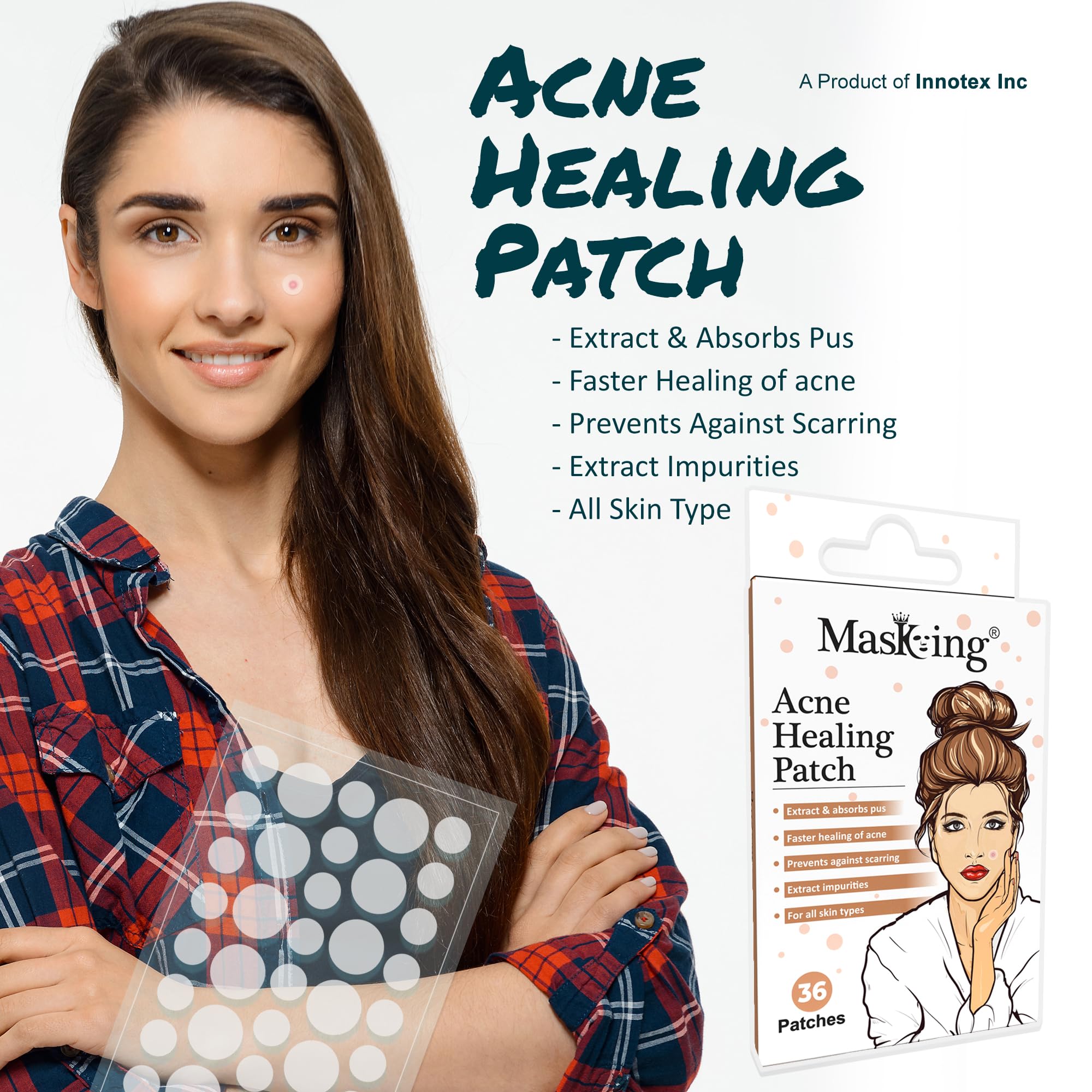 Hydrocolloid Acne Pimple Patches for Face - 72 Invisible Spot Treatment Dots (Pack of 2) | Clear Blemish Cover for Overnight Healing & Makeup Application