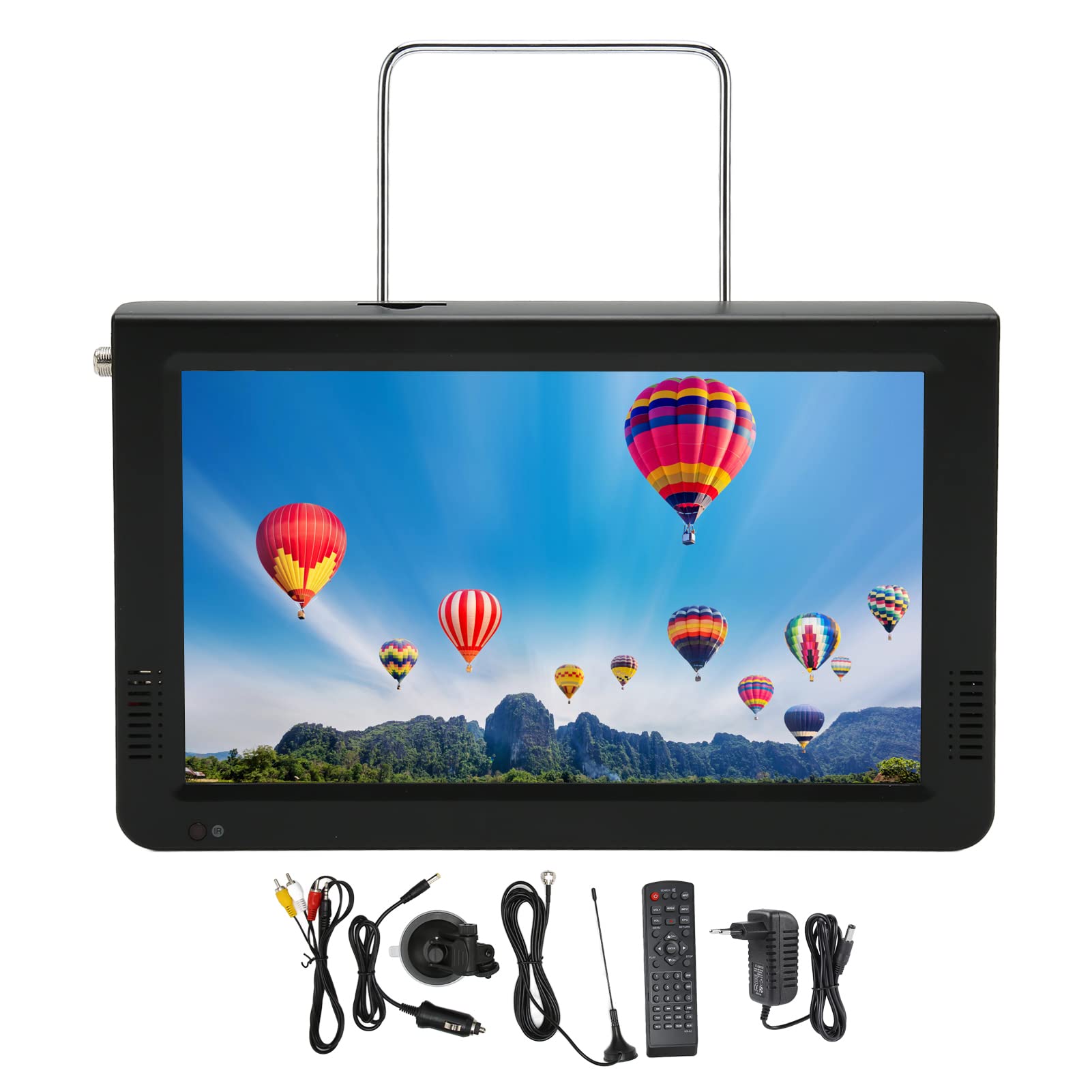 10 Inch Portable TV with Antenna - 1024X600 HD Mini Car TV with ATSC Tuner, Supports VGA/HDMI/AV/PC/Headset/USB - Ideal for Road Trips, Camping & Emergency Use (48.25MHz-863.25MHz)