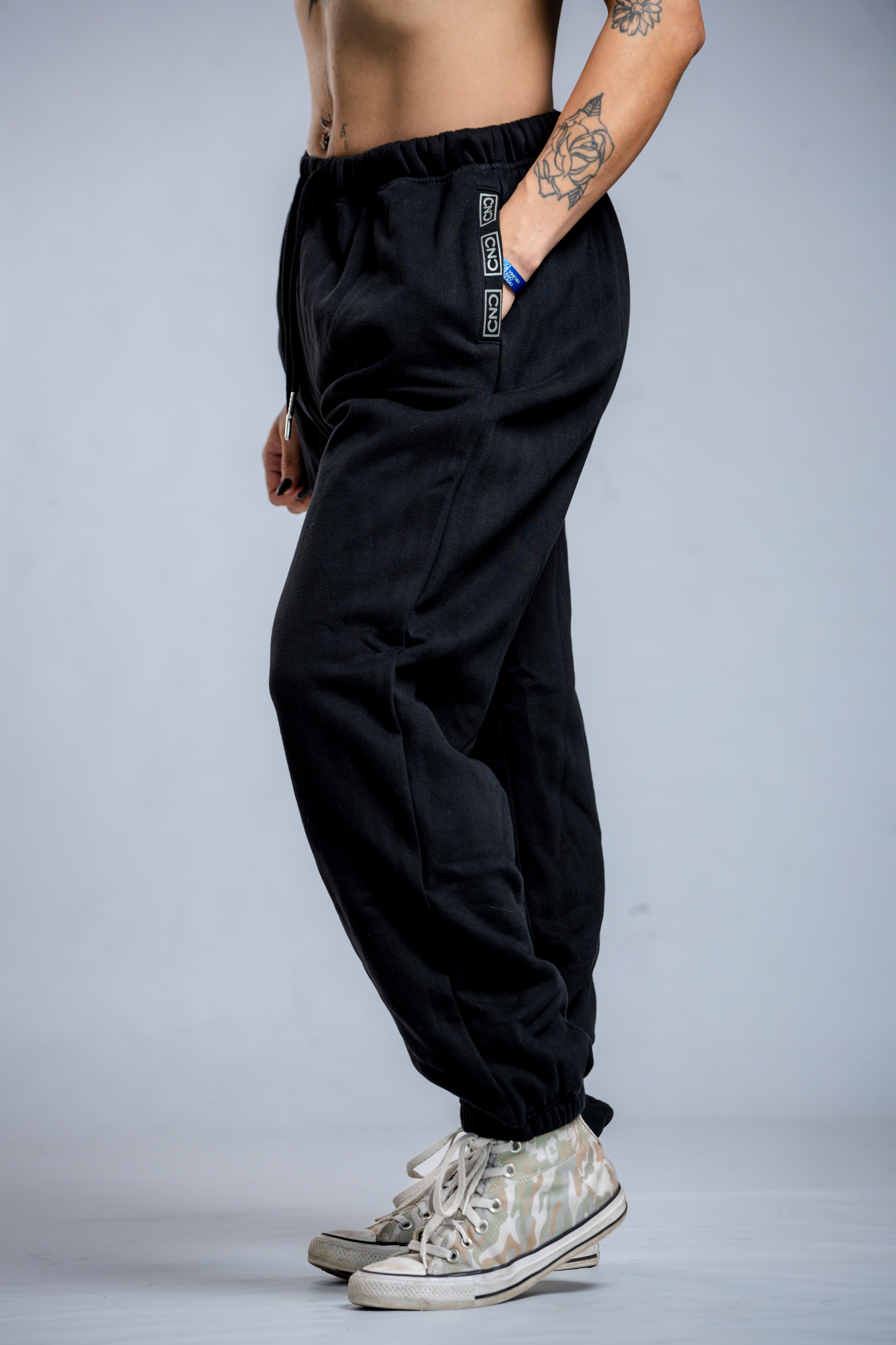 Comfortable Men's Black Boyfriend Sweatpants - Casual Lounge Pants for Relaxing at Home, Running Errands & Weekend Outfits